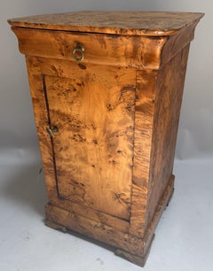 French Louis Philippe Burled Yew Wood Nightstand