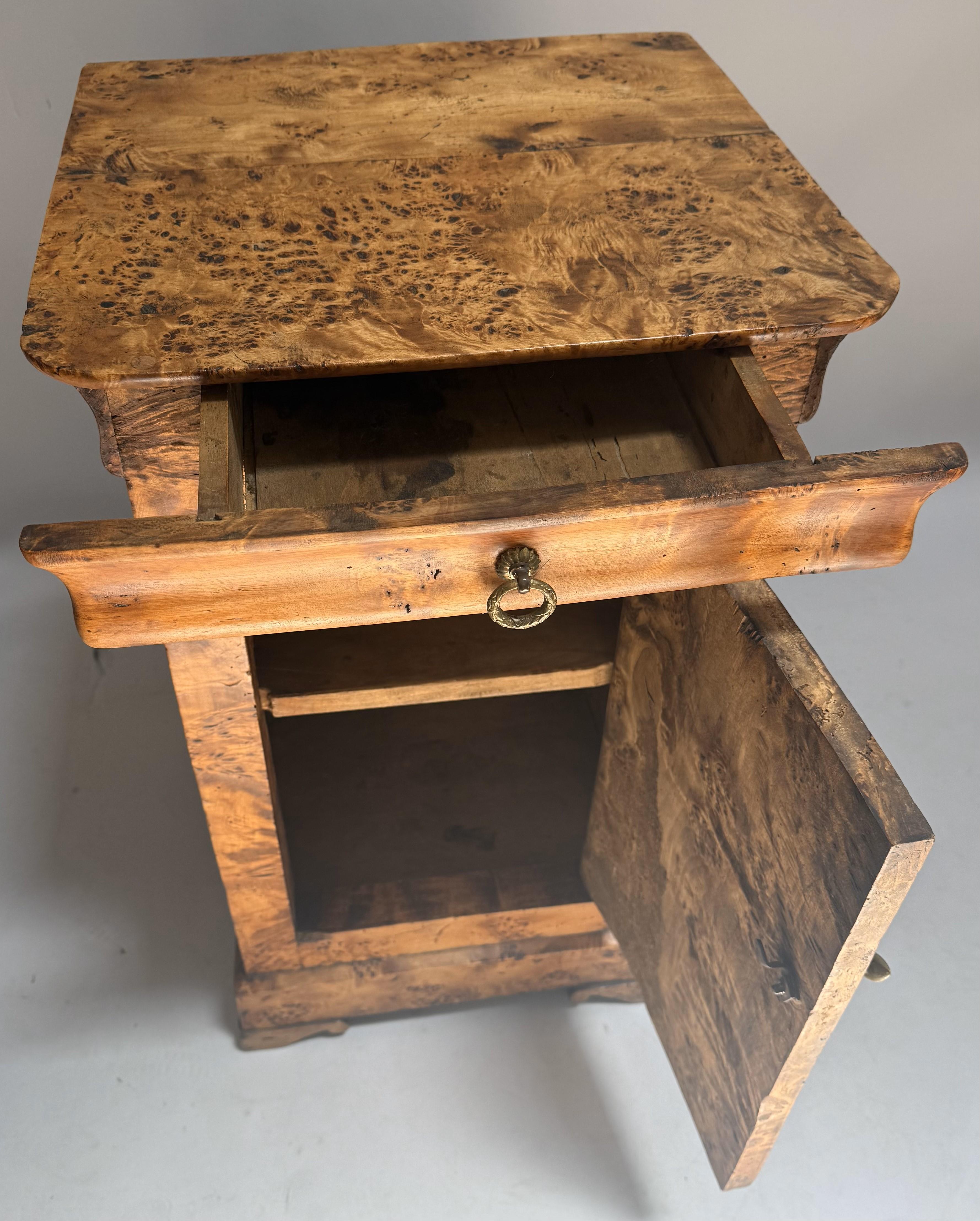 French Louis Philippe Burled Yew Wood Nightstand For Sale 2