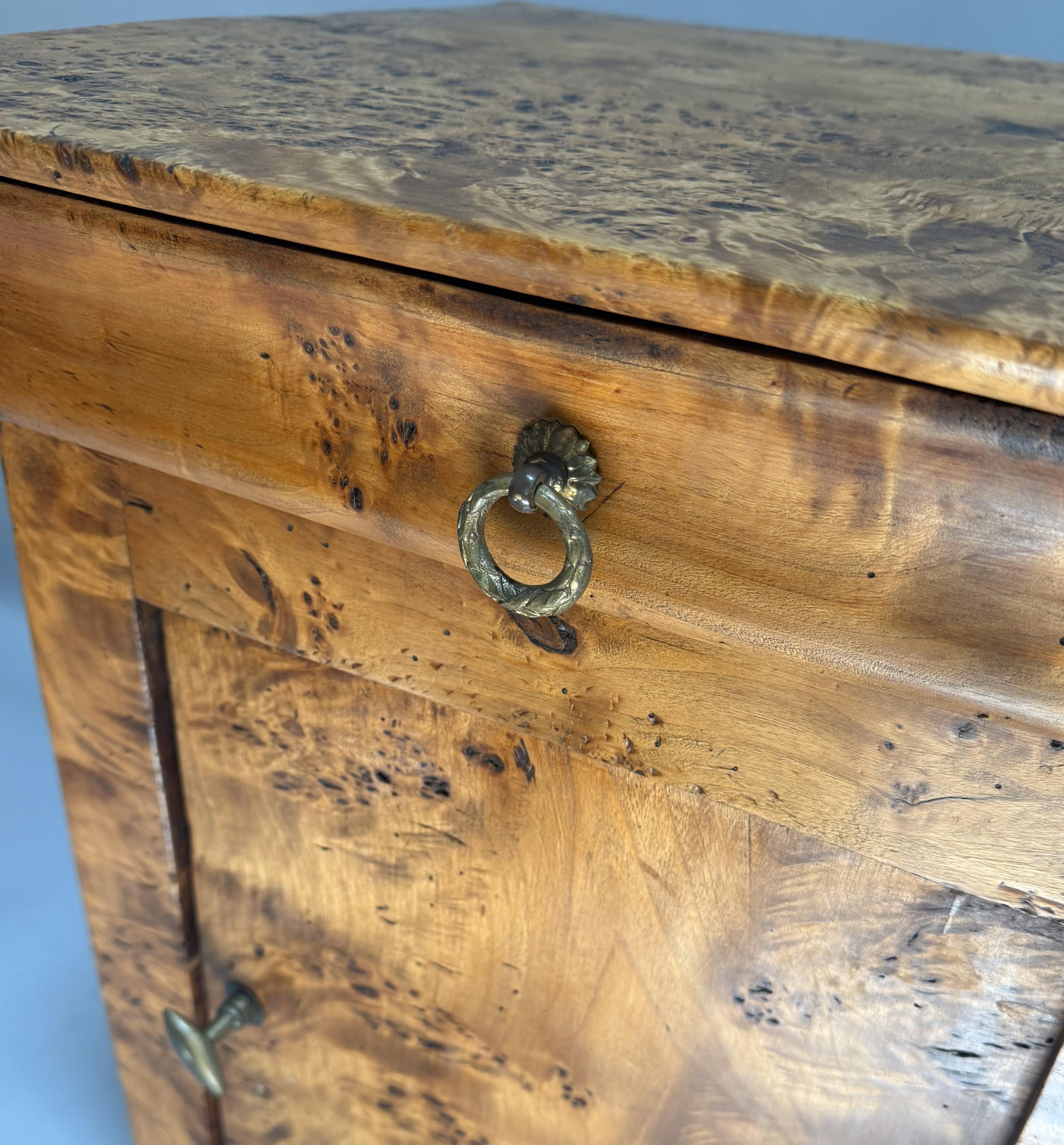 French Louis Philippe Burled Yew Wood Nightstand For Sale 3