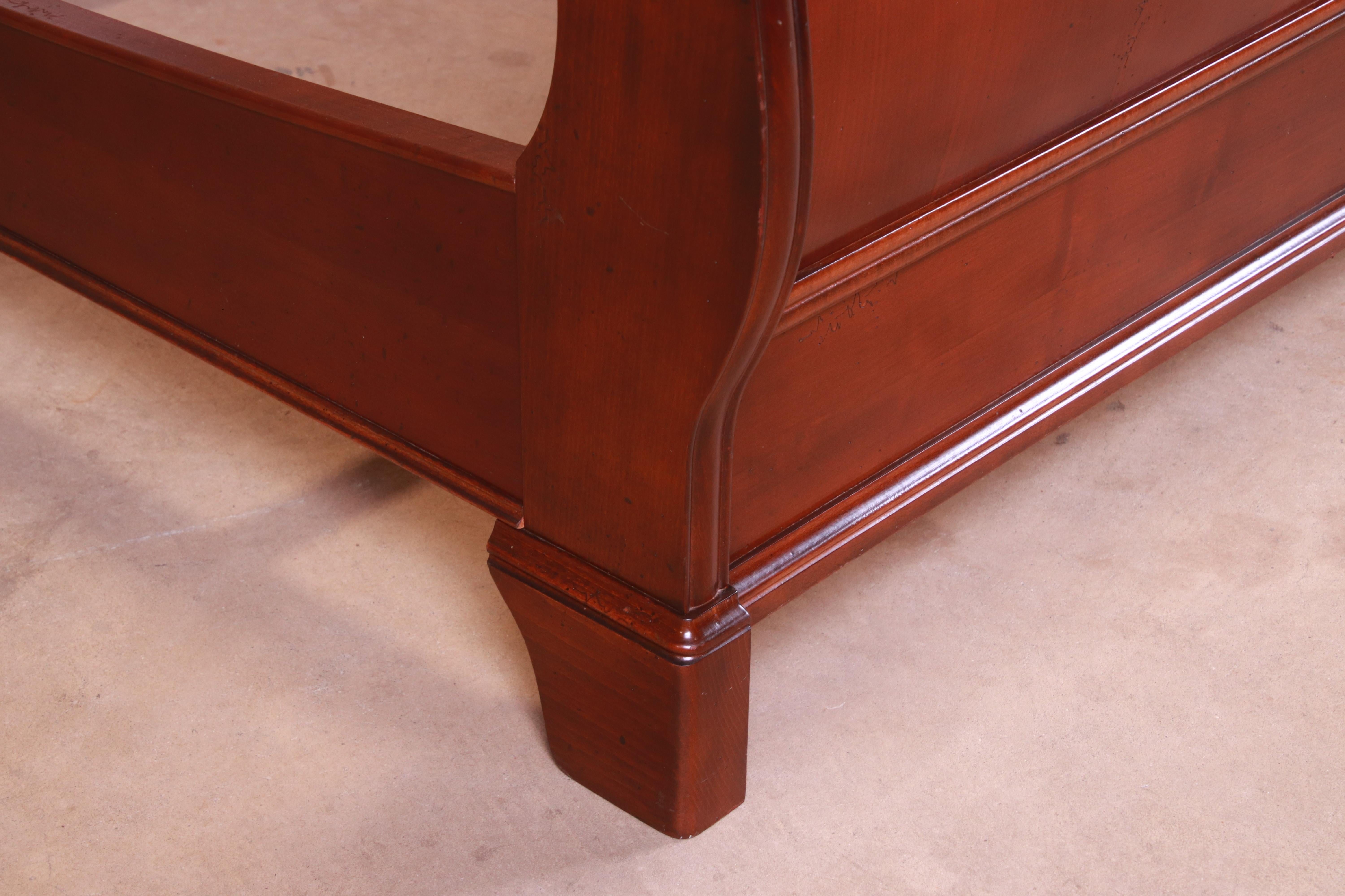 French Louis Philippe Cherry Wood King Size Sleigh Bed 3