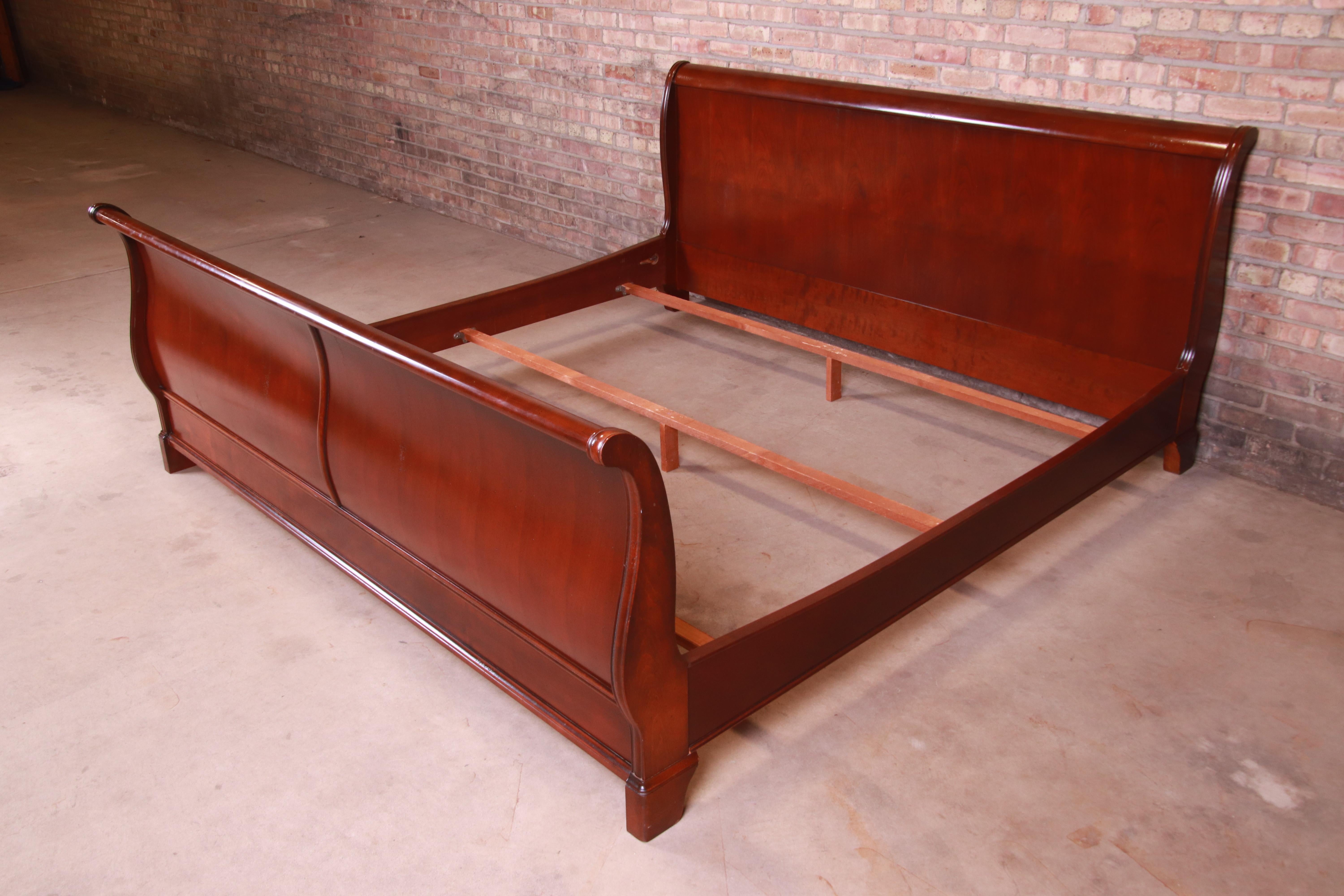 solid cherry wood sleigh bed