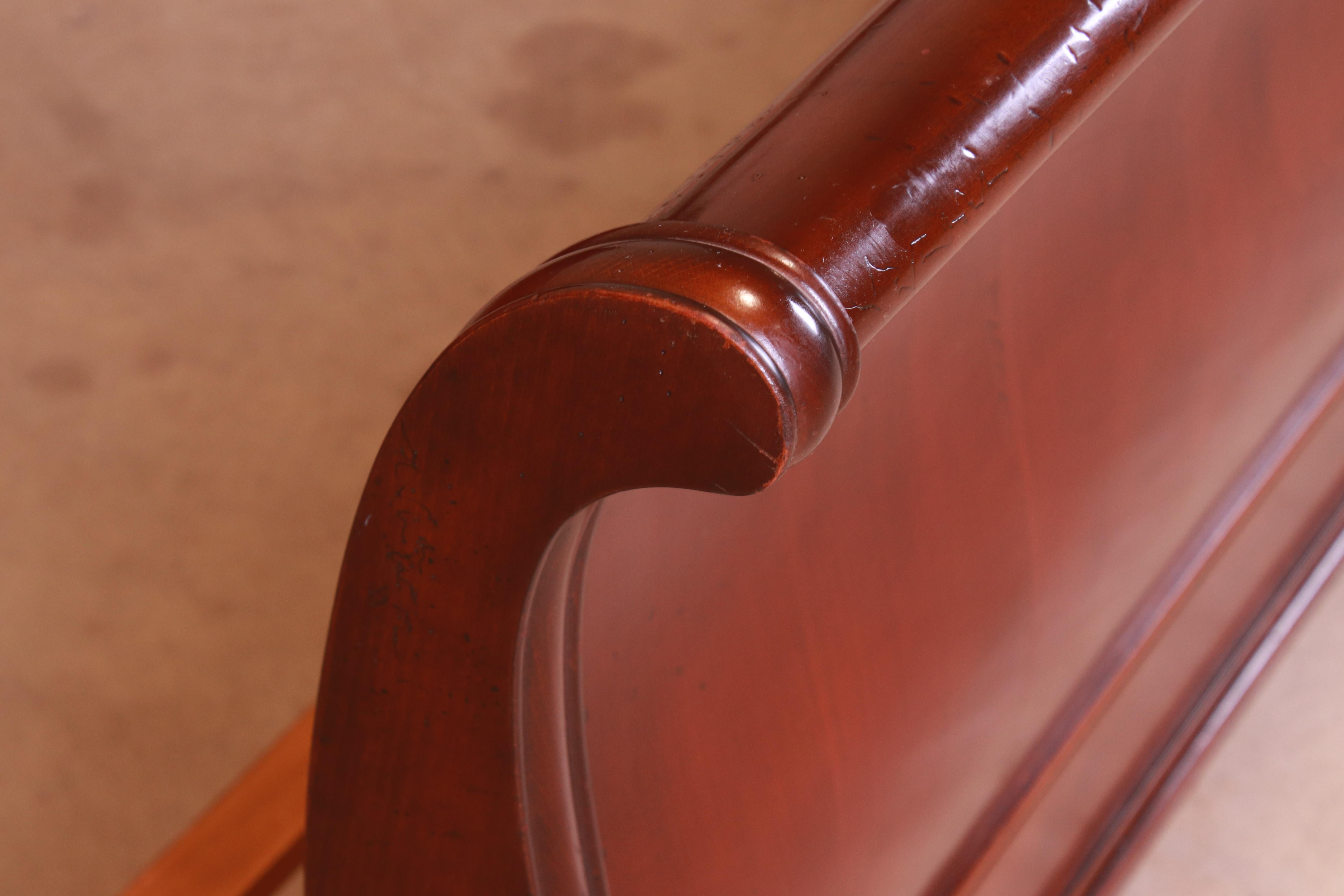 French Louis Philippe Cherry Wood King Size Sleigh Bed 2