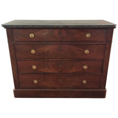 French Louis Philippe Chest of Drawers with Marble Top, circa 1860