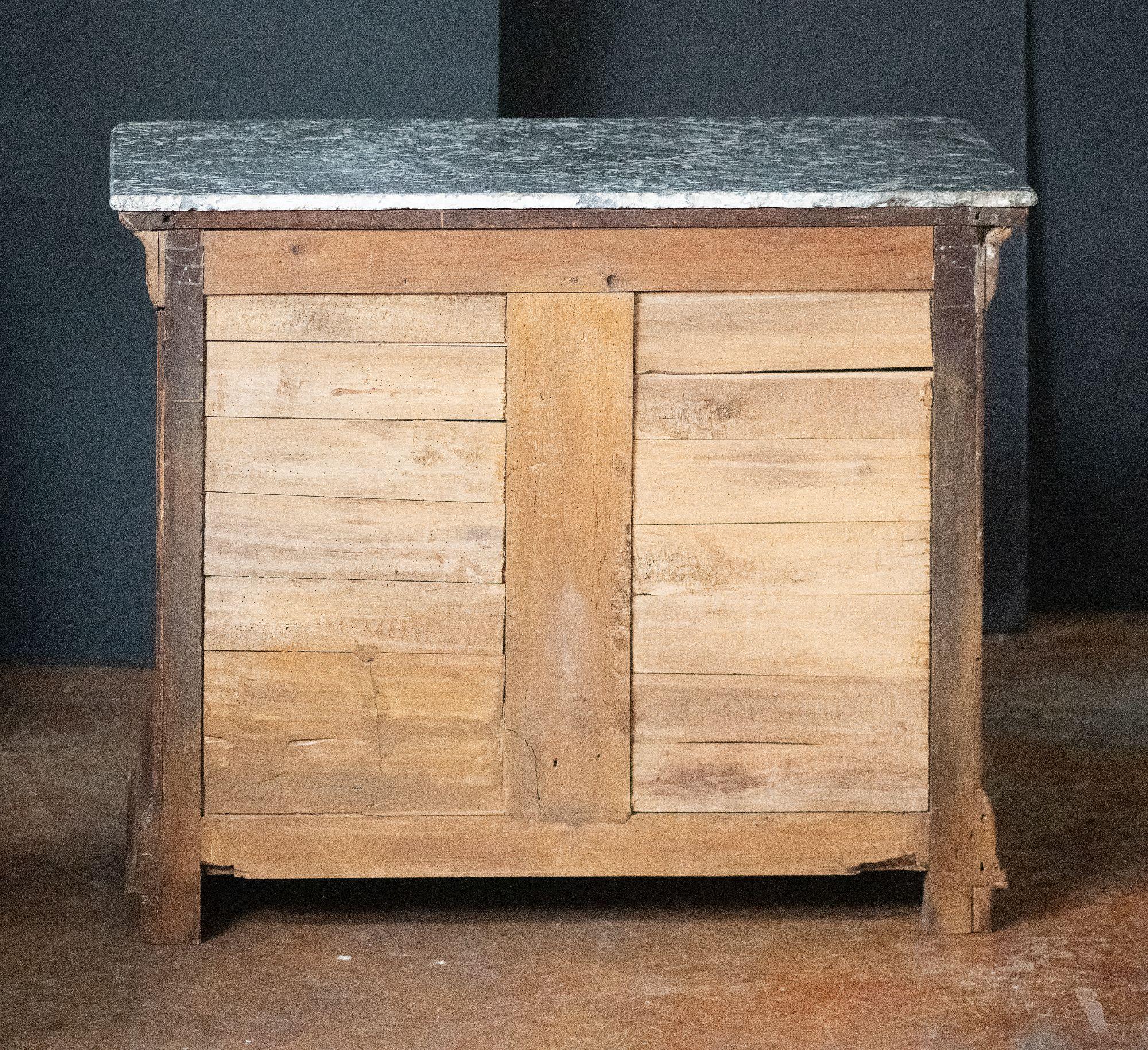 French Louis Philippe Chest or Commode of Burr Ash with Marble Top For Sale 7