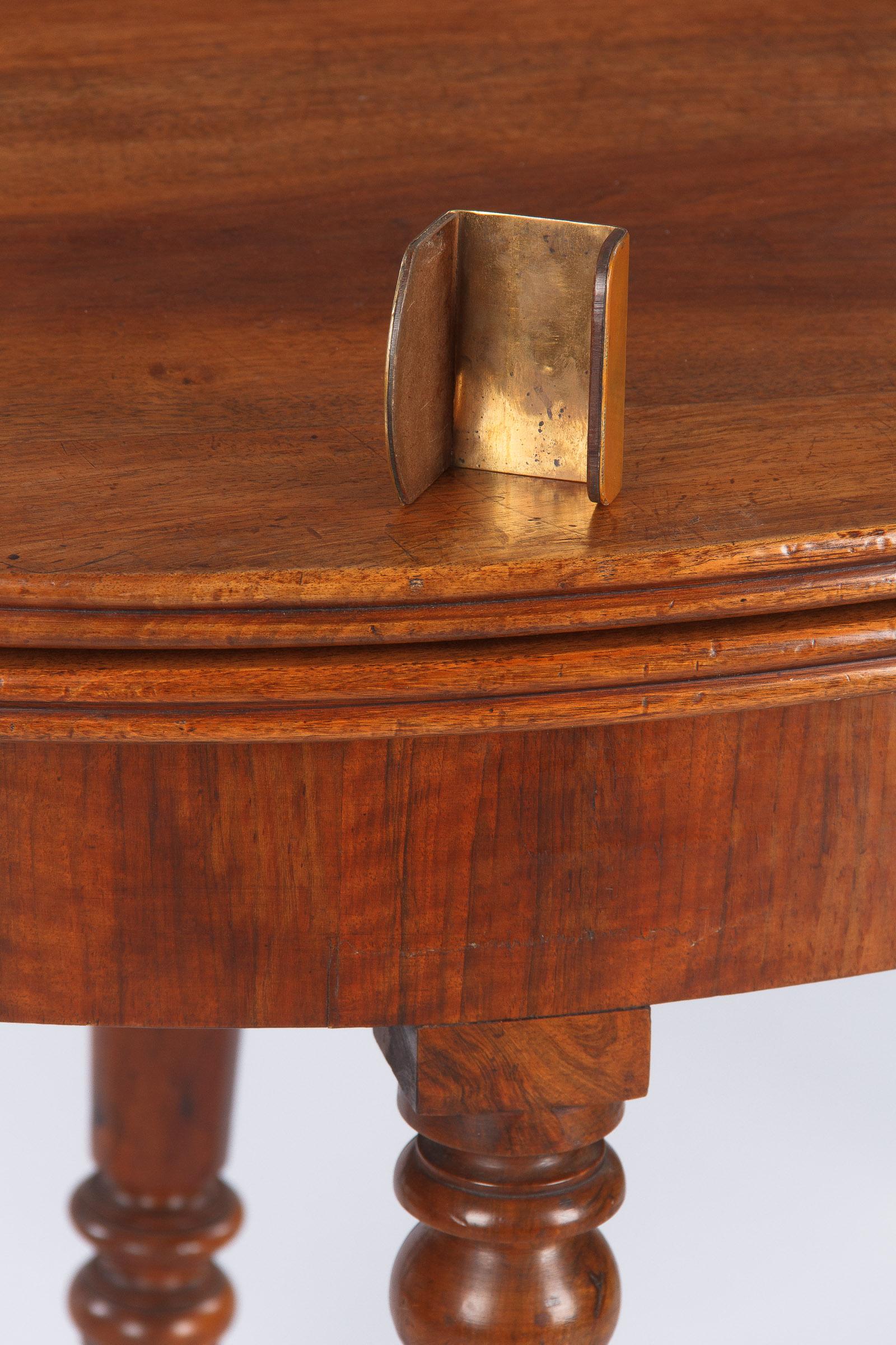 Louis Philippe Demilune Walnut Table, France, 1830s 10