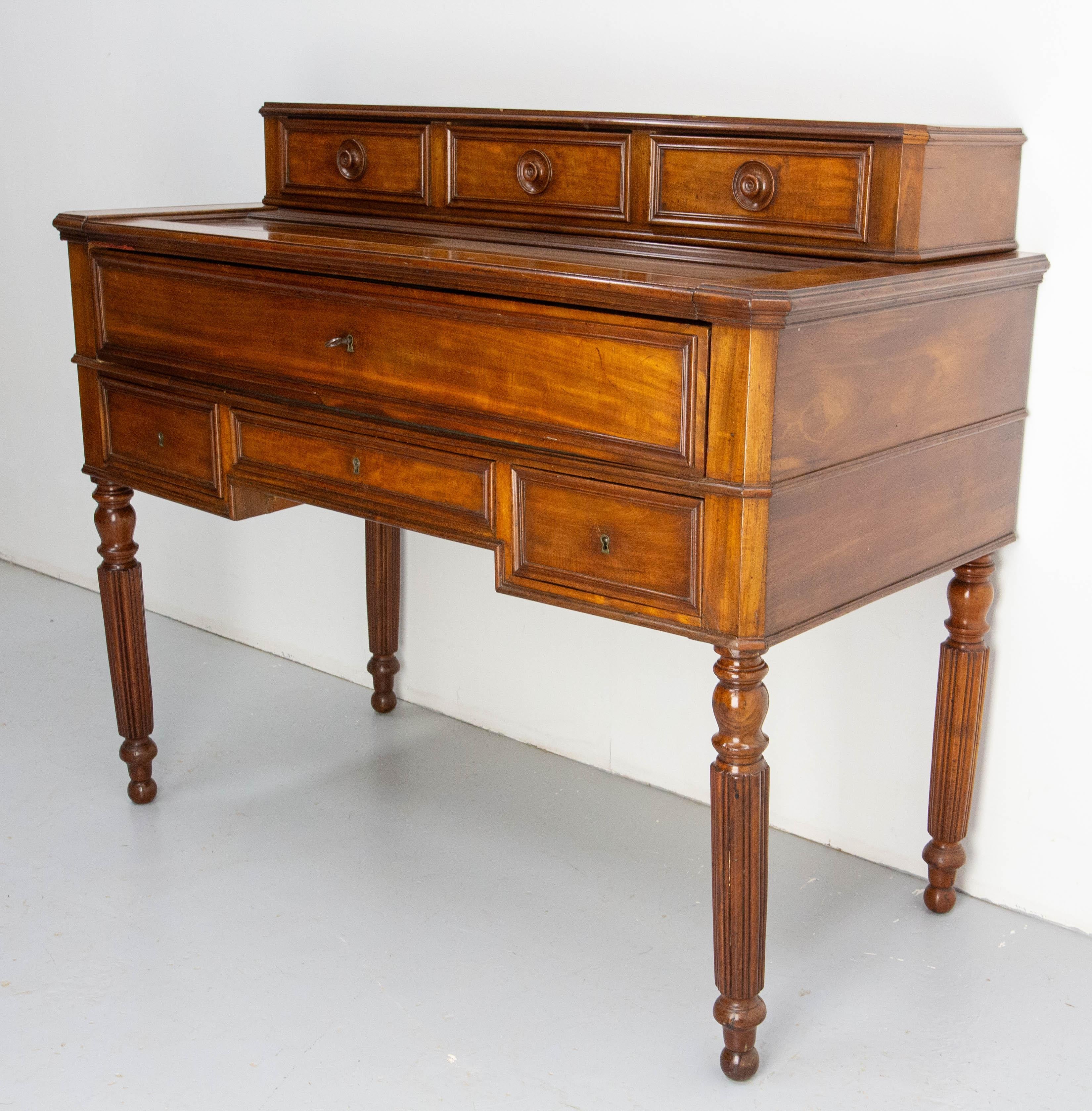 French  Louis Philippe Desk Writing Table Secret Drawers, 19th Century For Sale 9