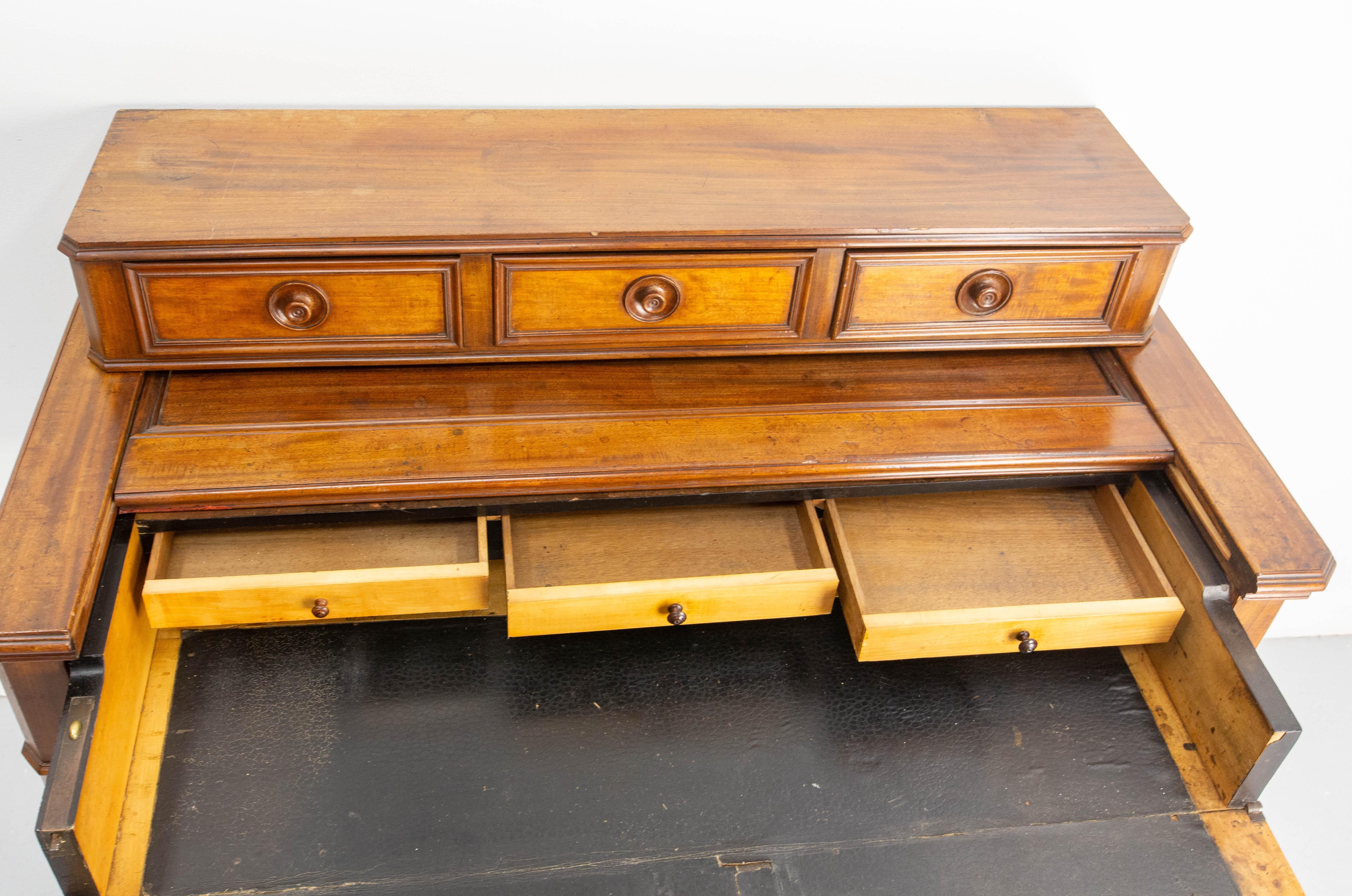 French  Louis Philippe Desk Writing Table Secret Drawers, 19th Century For Sale 13