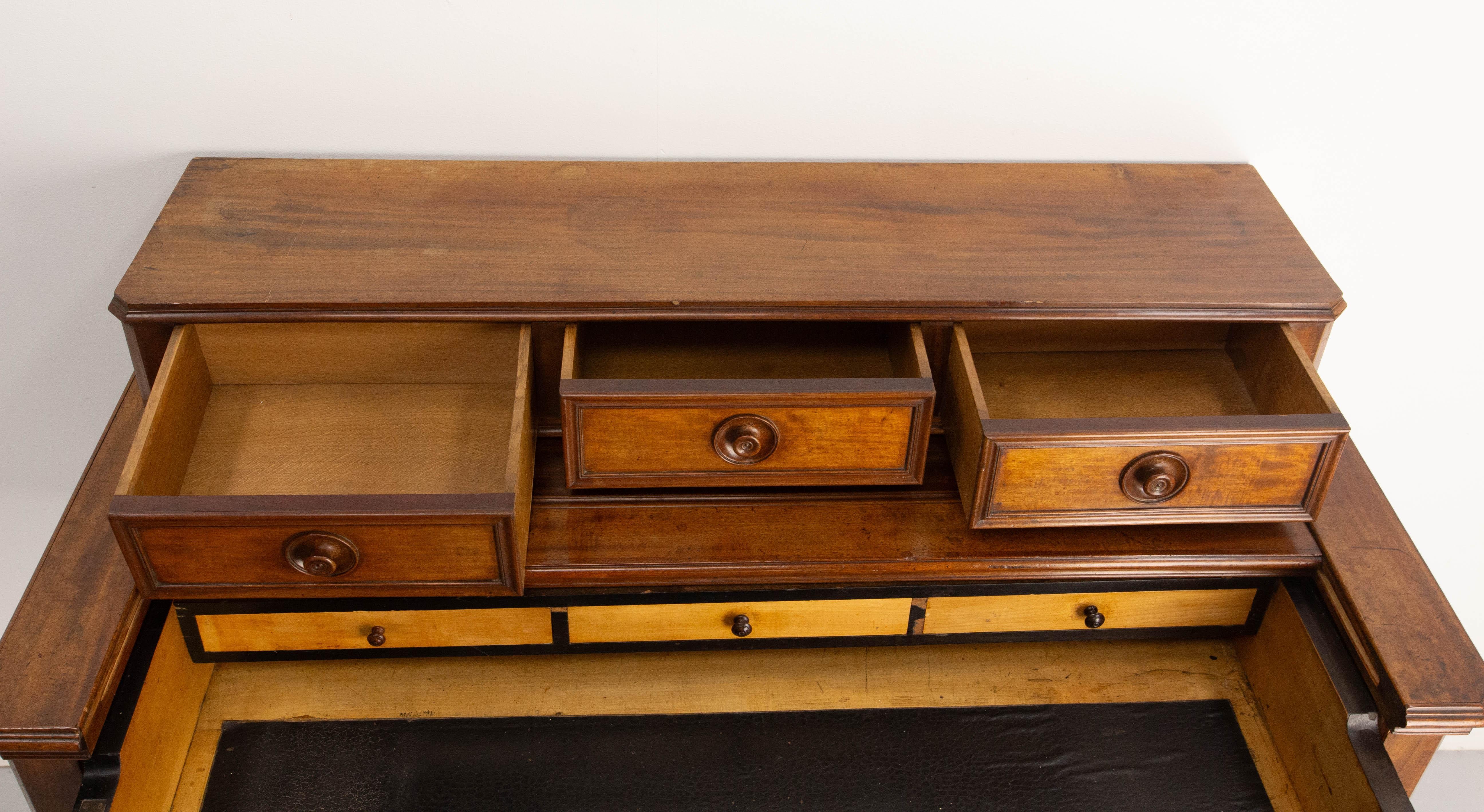 French  Louis Philippe Desk Writing Table Secret Drawers, 19th Century For Sale 14