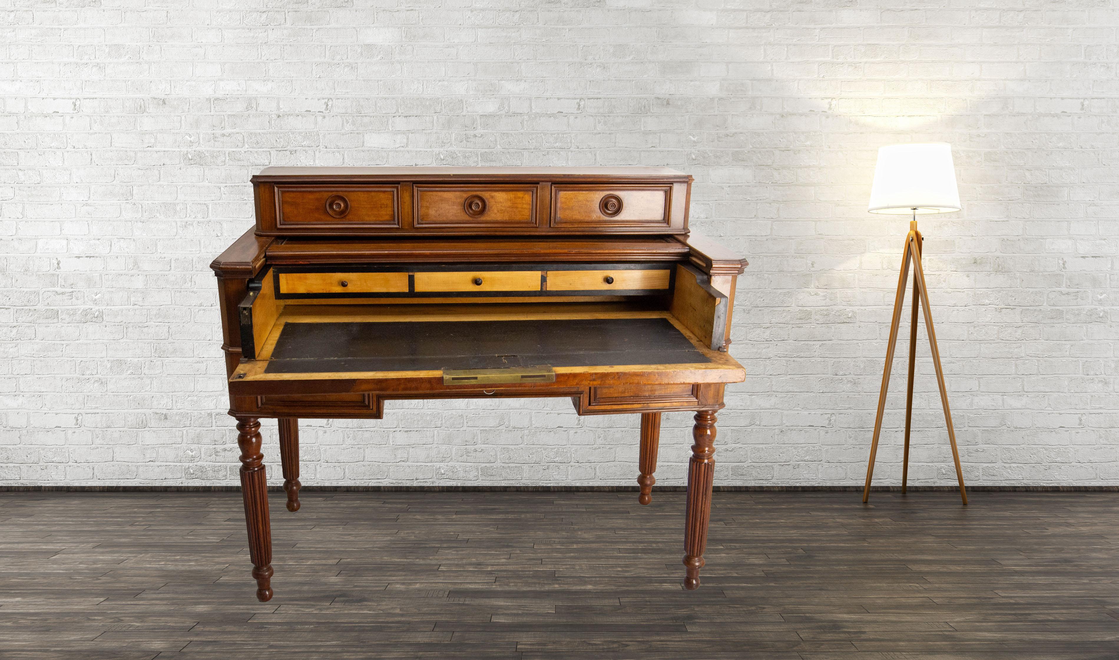 French  Louis Philippe Desk Writing Table Secret Drawers, 19th Century For Sale 16