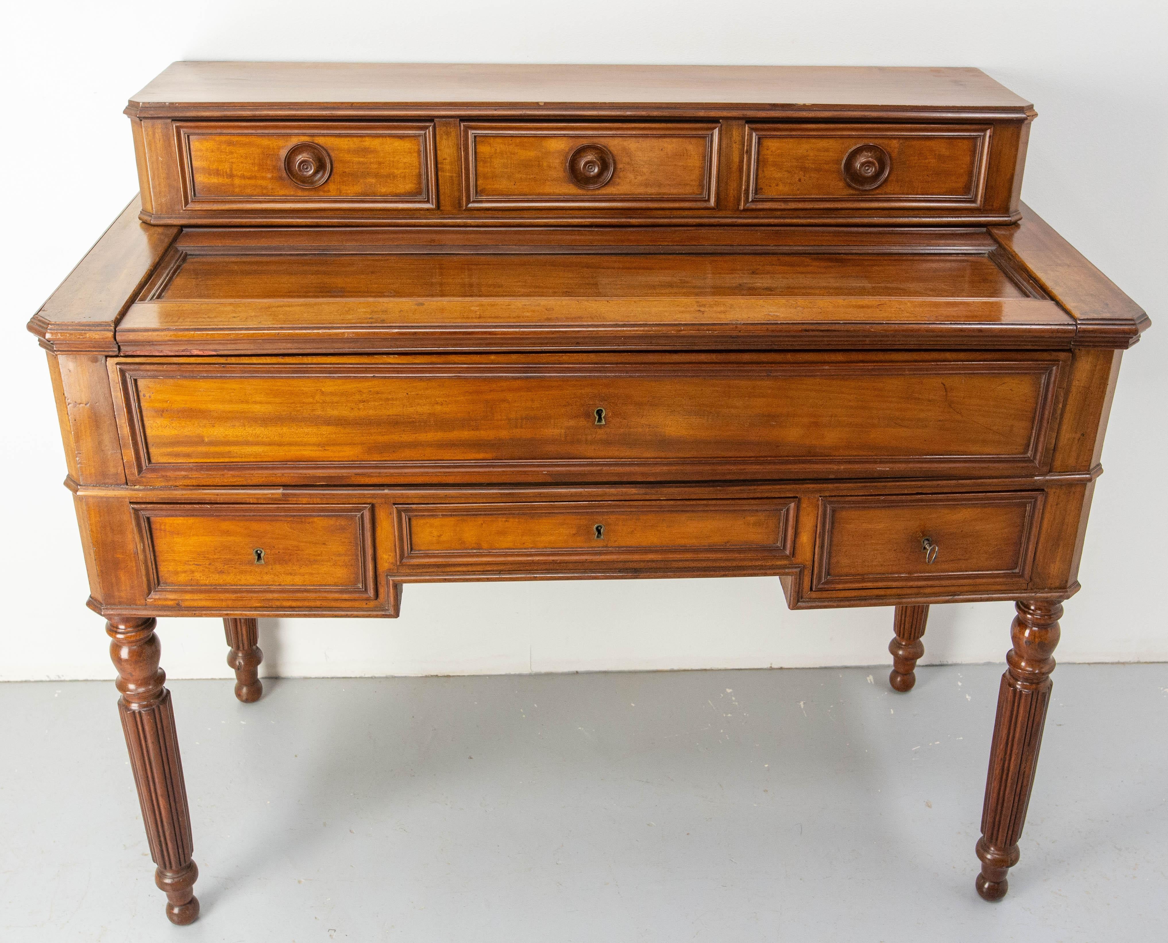French  Louis Philippe Desk Writing Table Secret Drawers, 19th Century For Sale 2