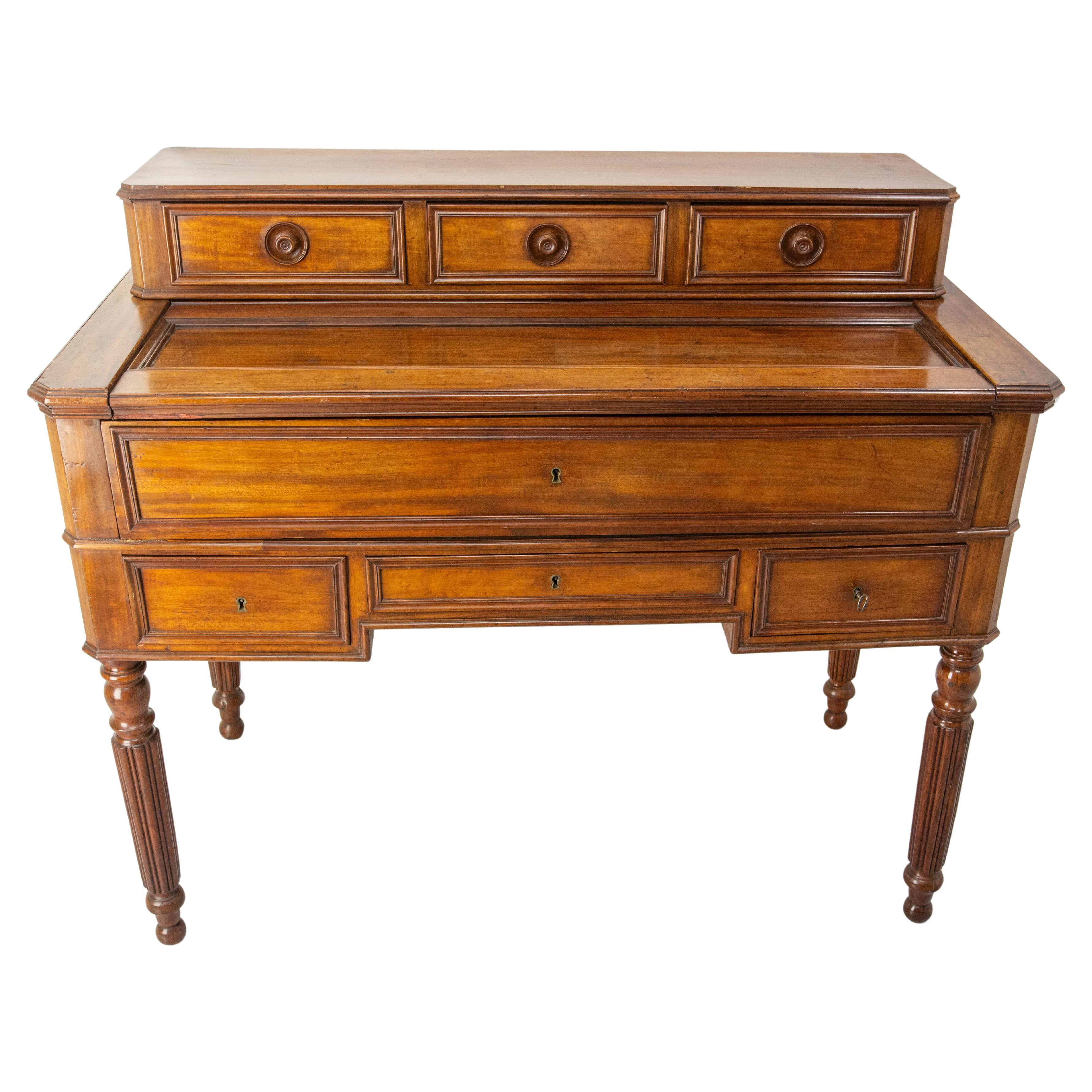 French  Louis Philippe Desk Writing Table Secret Drawers, 19th Century