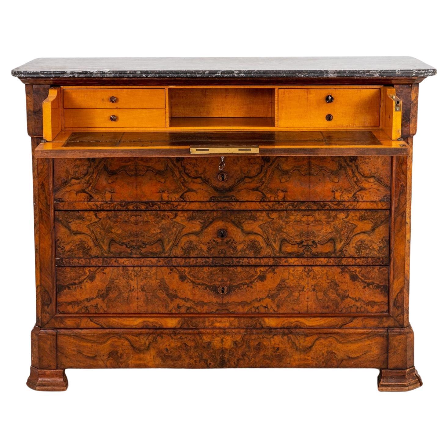 French Louis Philippe Drop Front Secretary, late 19th Century For Sale