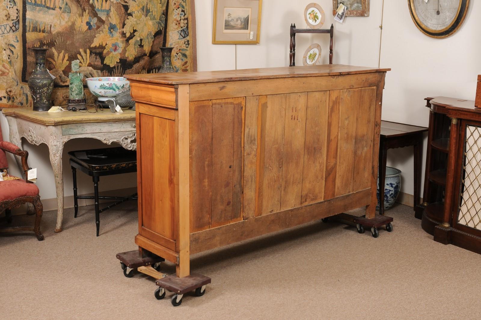 French Louis Philippe Enfilade in Fruitwood with 3 Drawers & 3 Cabinet Doors  For Sale 5