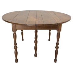 French Louis Philippe Extendable Dining Table Drop Leaf, Oak, Mid 19th Century