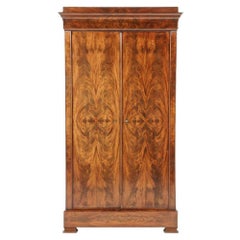 Antique French Louis Philippe Flame Mahogany Armoire