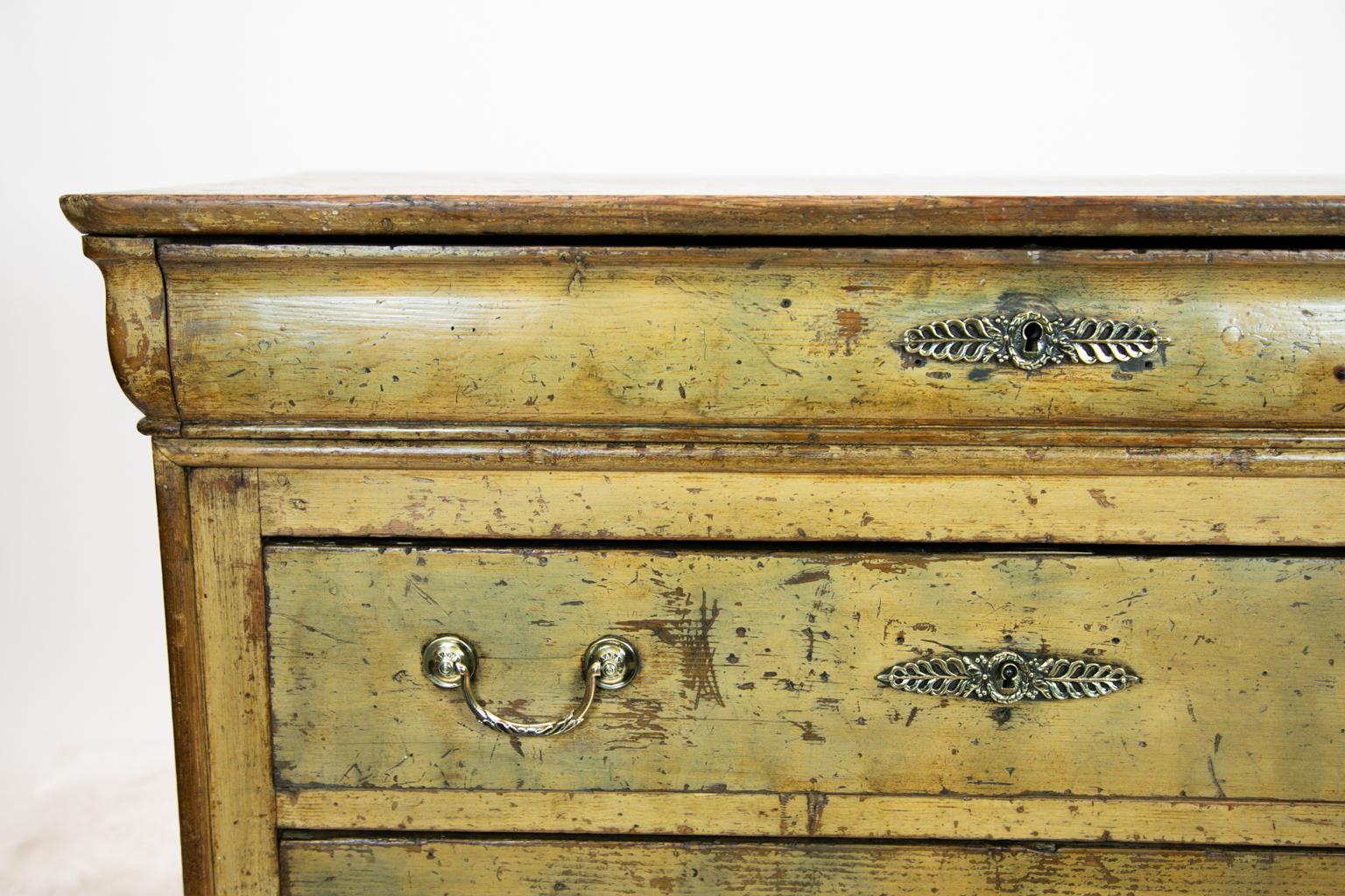 Hand-Painted French Louis Philippe Four-Drawer Chest
