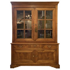 Bibliothèque cabinet Louis Philippe en bois fruitier