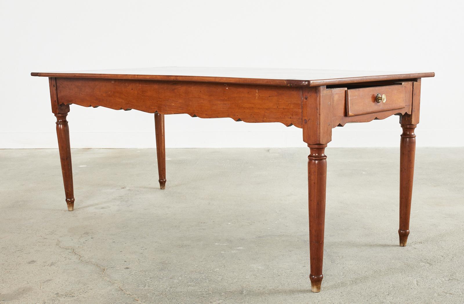 Hand-Crafted French Louis Philippe Fruitwood Farmhouse Dining Table For Sale