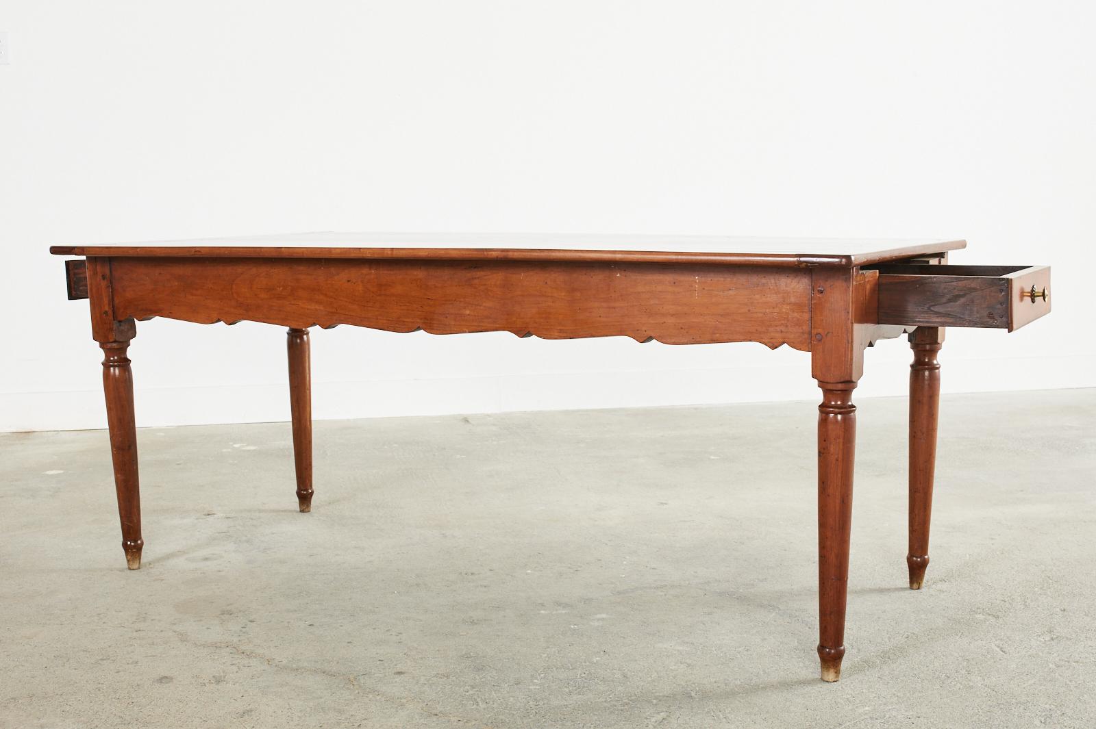 French Louis Philippe Fruitwood Farmhouse Dining Table For Sale 2
