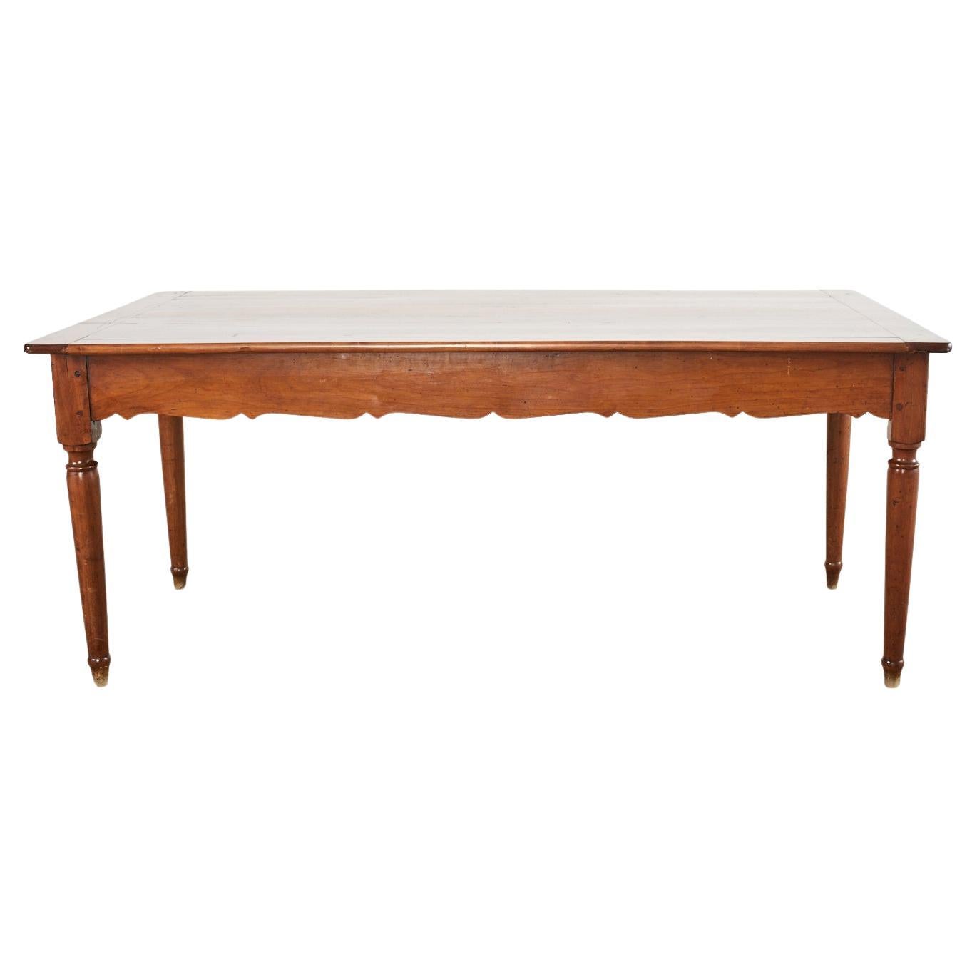 French Louis Philippe Fruitwood Farmhouse Dining Table For Sale