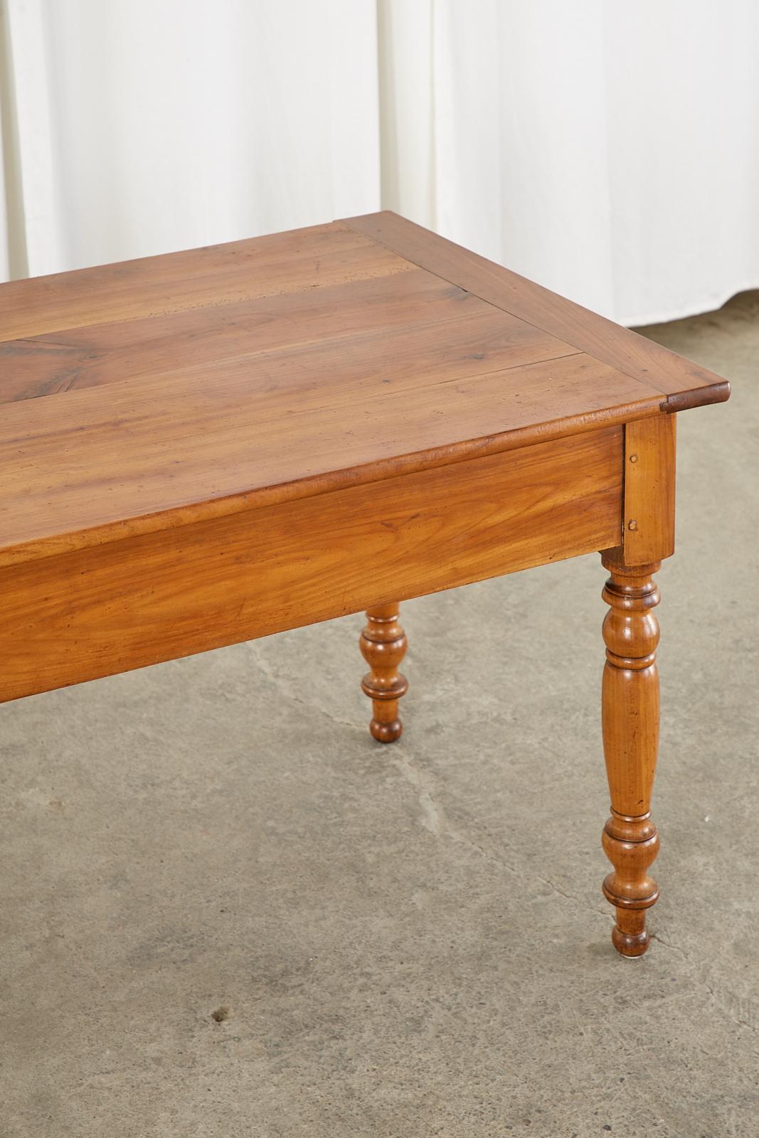 French Louis Philippe Fruitwood Farmhouse Work Table Console For Sale 8