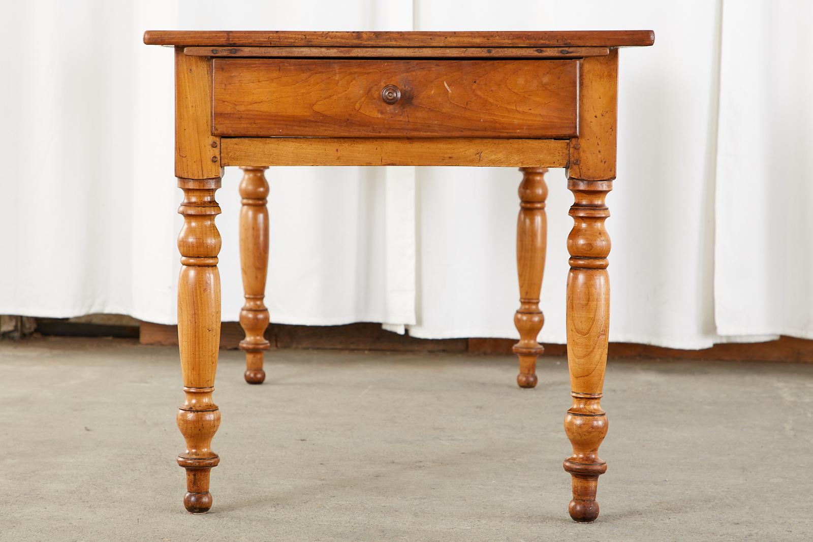 French Louis Philippe Fruitwood Farmhouse Work Table Console For Sale 3
