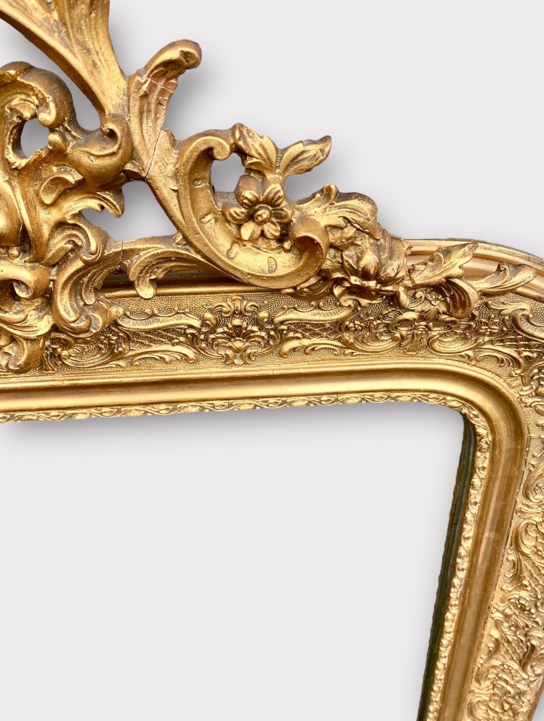 French Louis Philippe Gilt and Gesso Overmantel Mirror, 19th Century 6