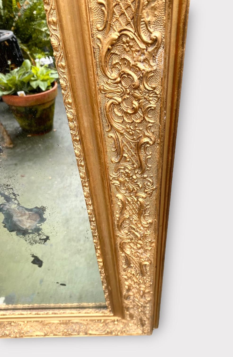 French Louis Philippe Gilt and Gesso Overmantel Mirror, 19th Century 7