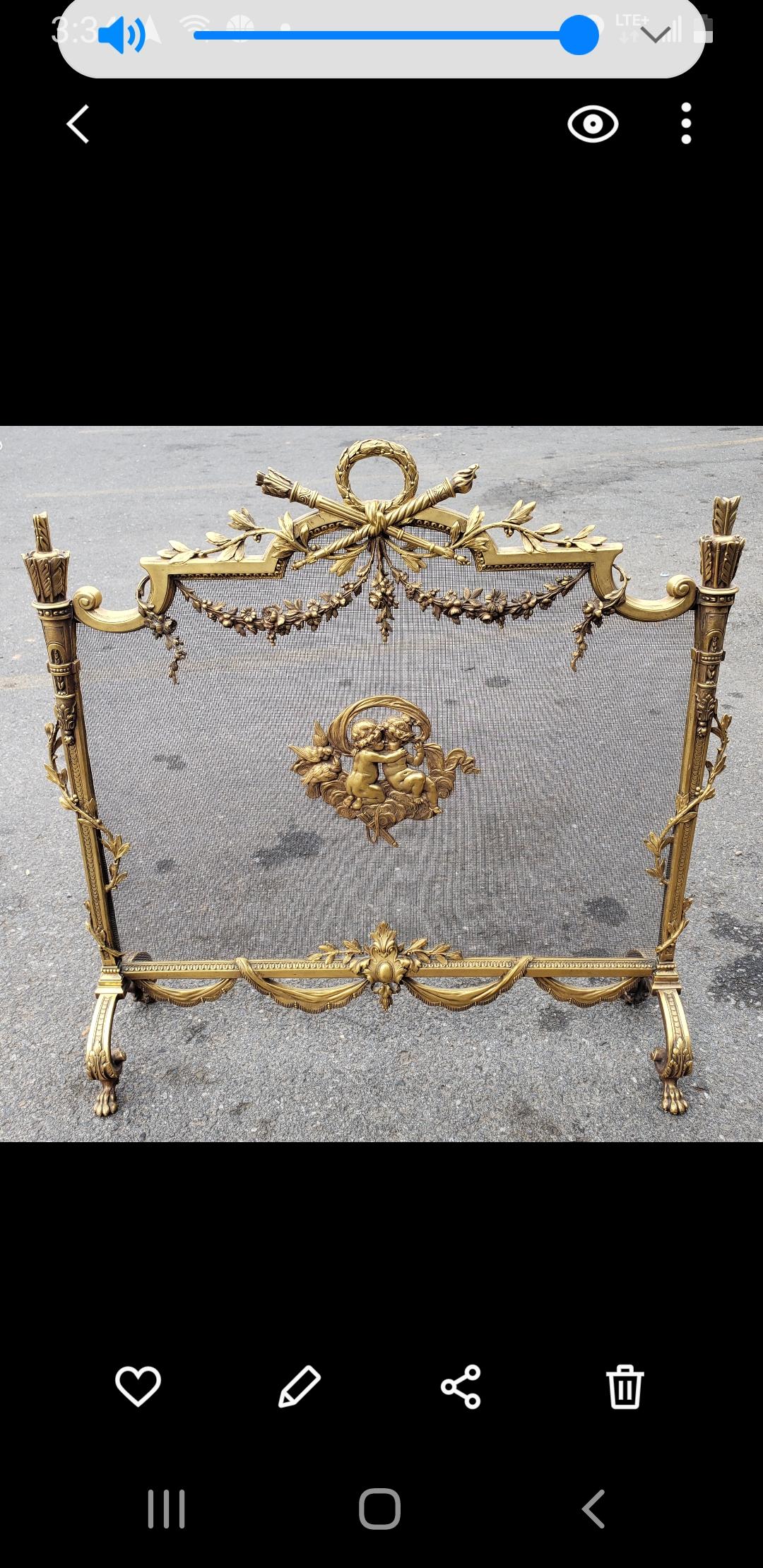 French Louis Philippe Gilt Bronze Ornate and Cherubs Fireplace Screen, C 1800s For Sale 9