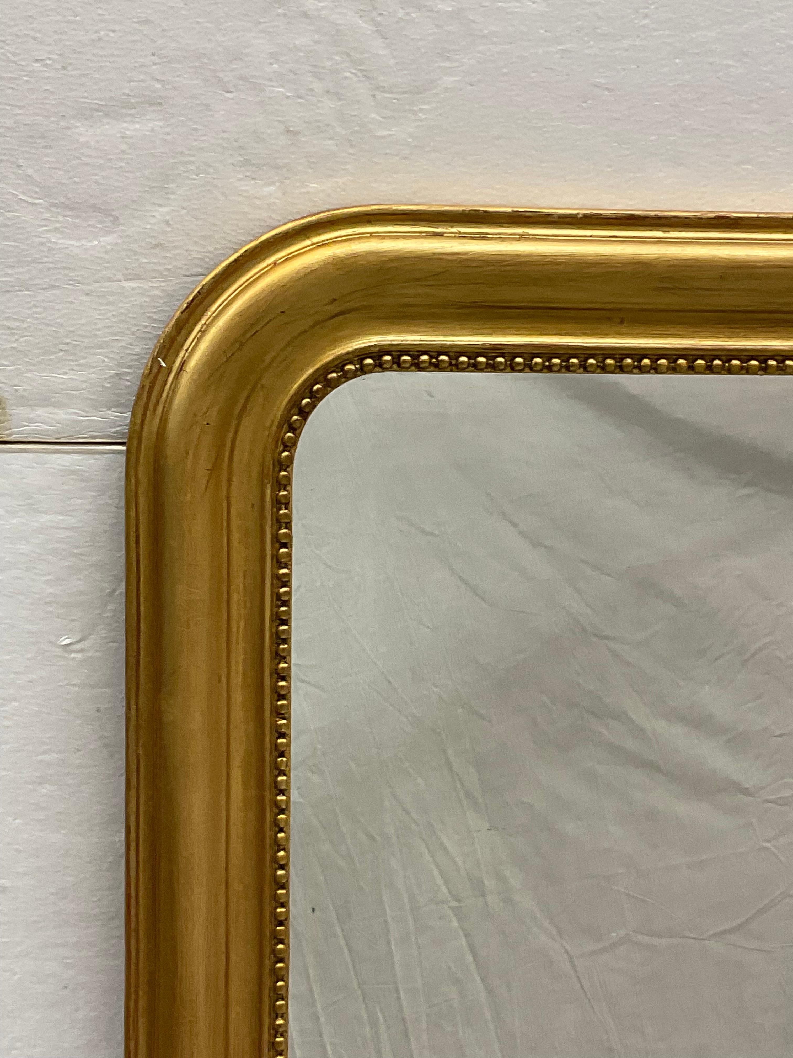 French Provincial French Louis Philippe Gilt Wood Mirror For Sale