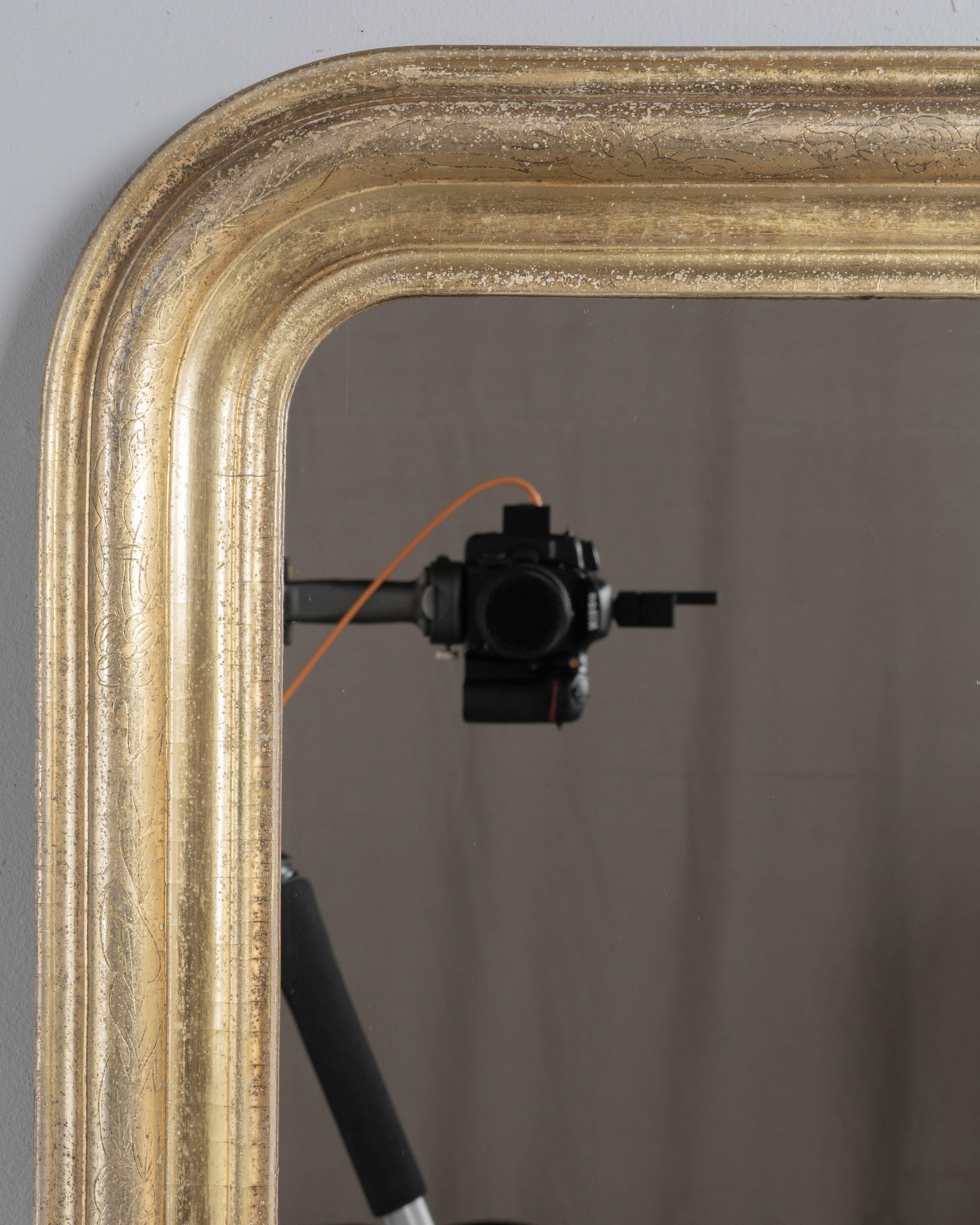 Louis-Philippe Miroir français en bois doré Louis Philippe