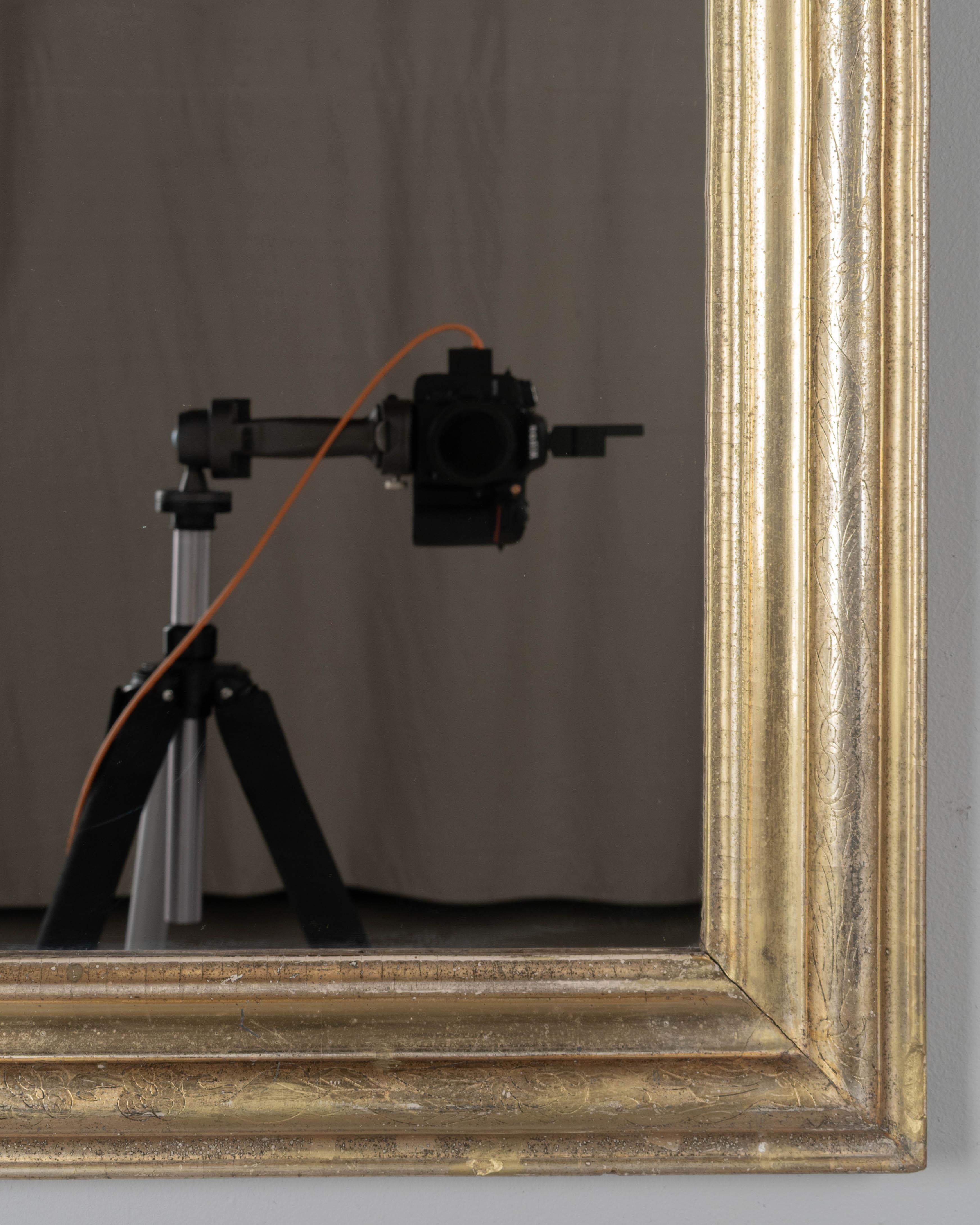 Fait main Miroir français en bois doré Louis Philippe