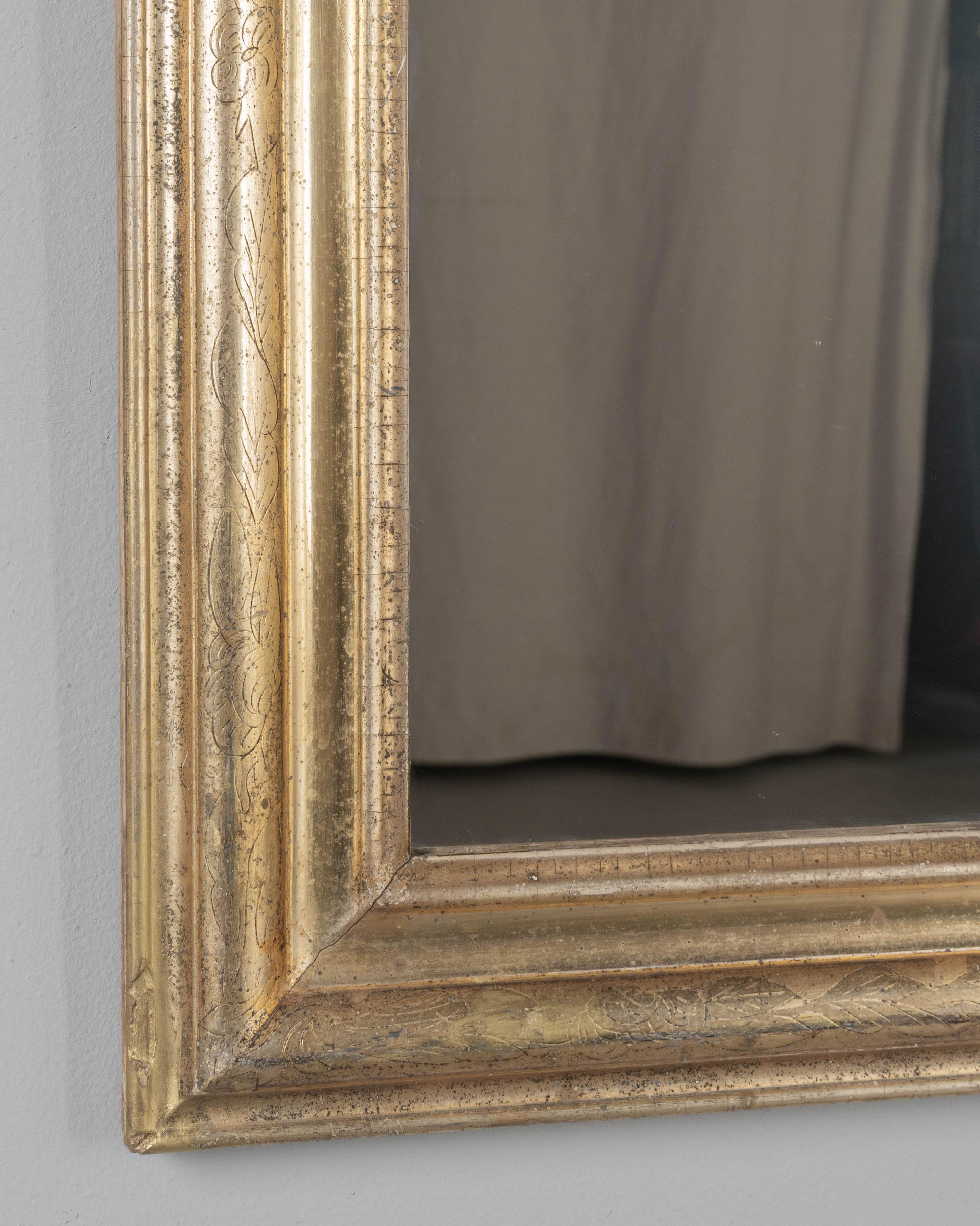Miroir français en bois doré Louis Philippe Bon état à Winter Park, FL