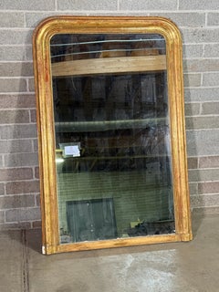French Louis Philippe Giltwood Mirror with Original Mercury Glass