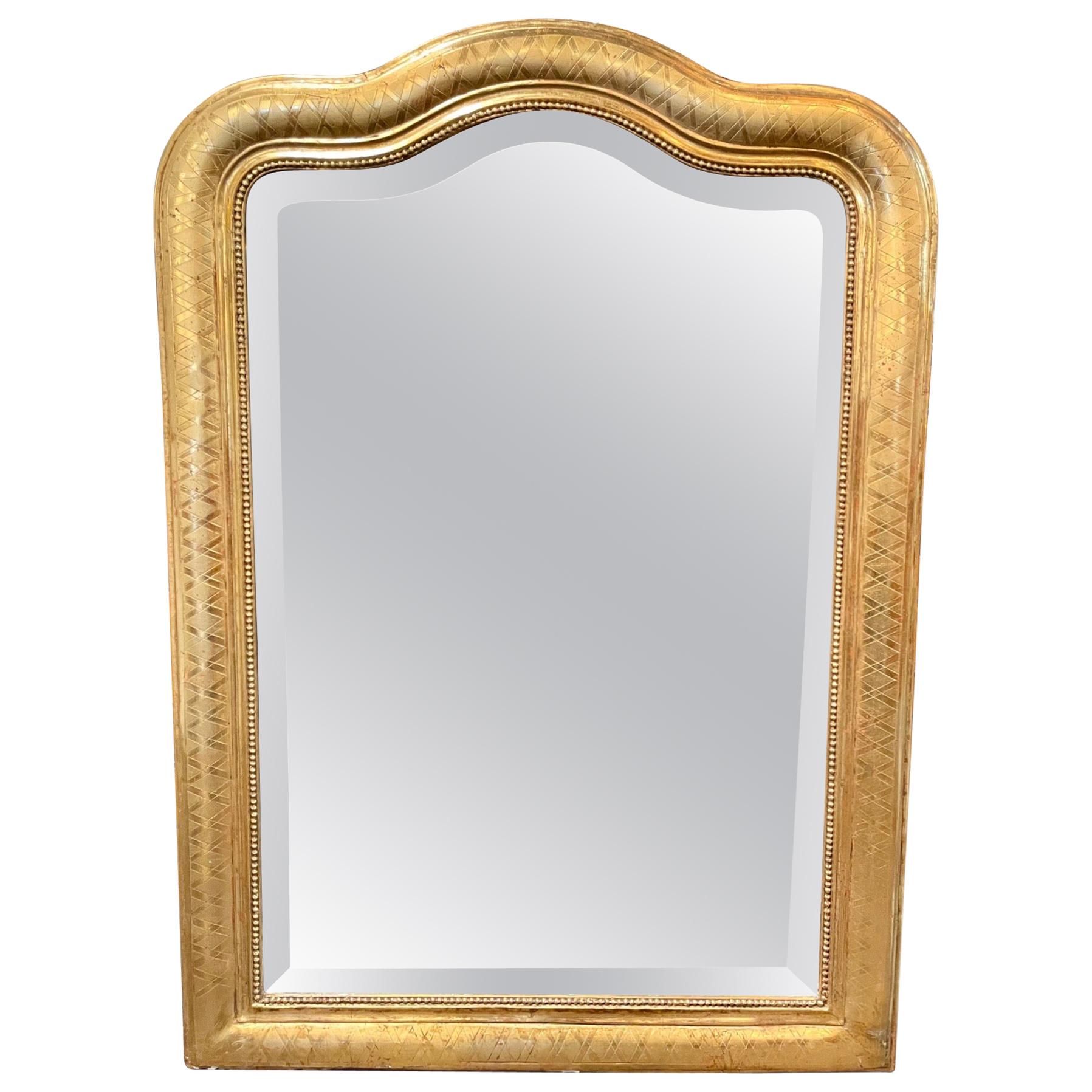 Antique French Black and Gold Louis Philippe Mirror at 1stDibs