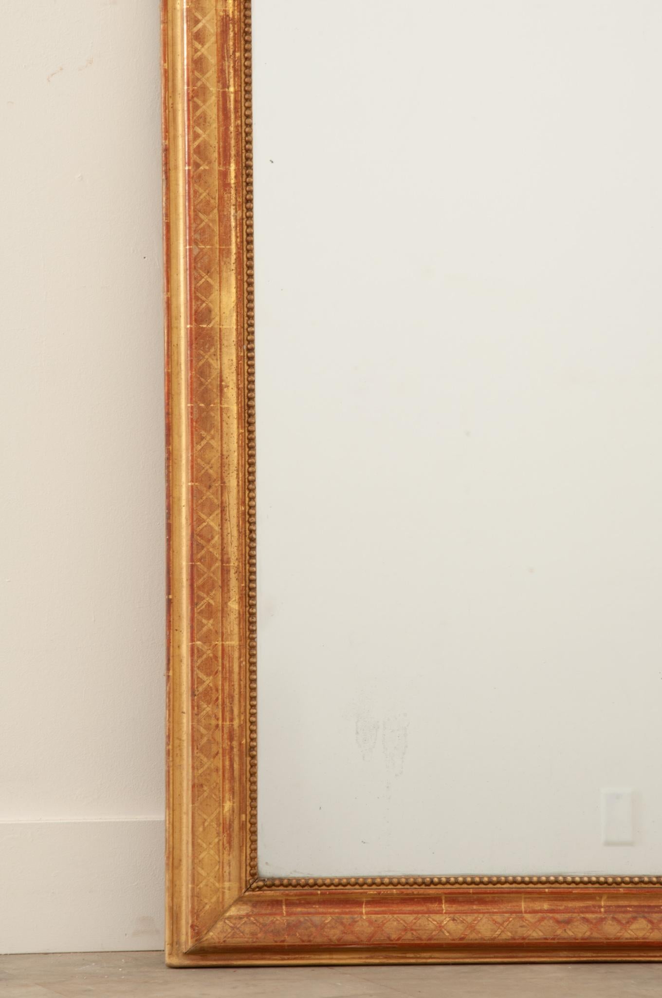 Hand-Carved French Louis Philippe Gold Gilt Mirror