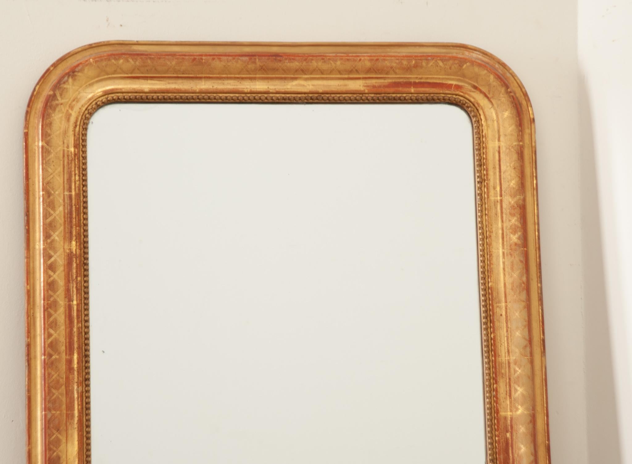 French Louis Philippe Gold Gilt Mirror In Good Condition In Baton Rouge, LA