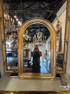 French Louis Philippe Gold Leaf Arched Mirror