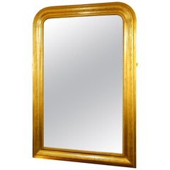 French Louis Philippe Gold Leaf Incised Mirror