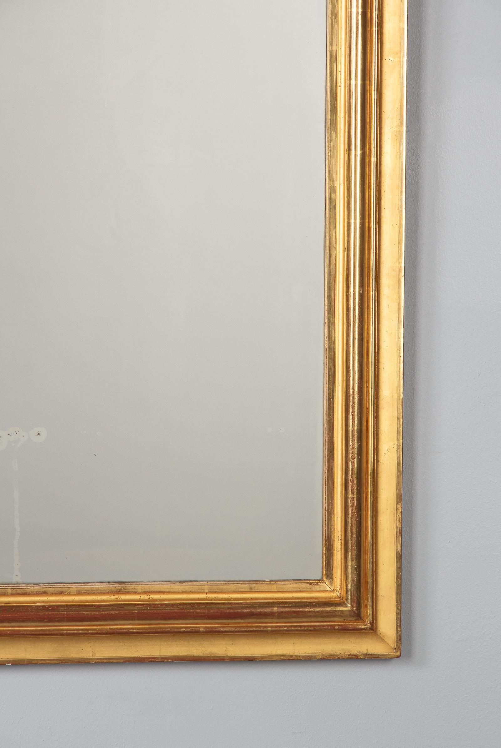 19th Century French Louis Philippe Gold Leaf Mirror, Mid-1800s