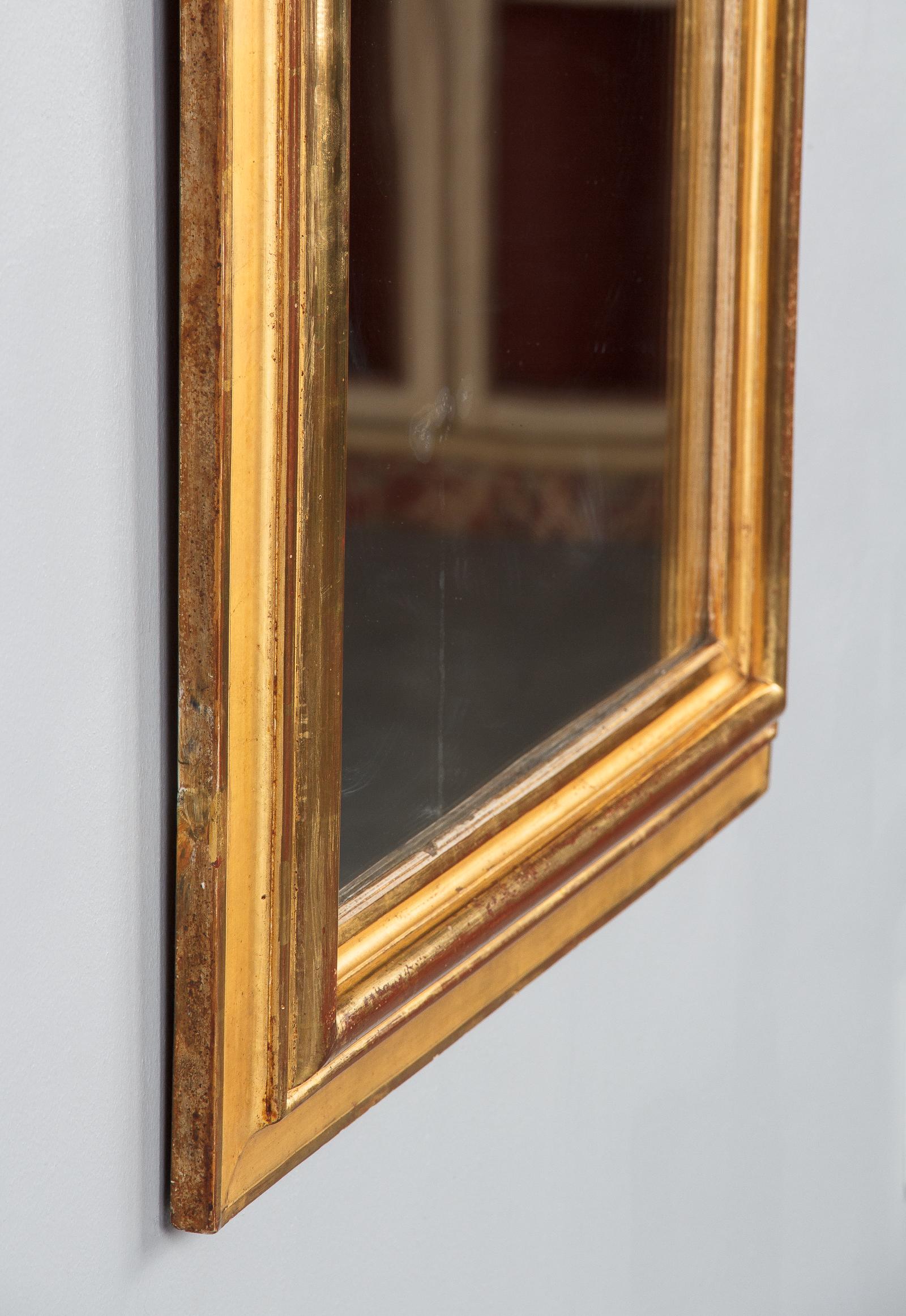 French Louis Philippe Gold Leaf Mirror, Mid-1800s 4