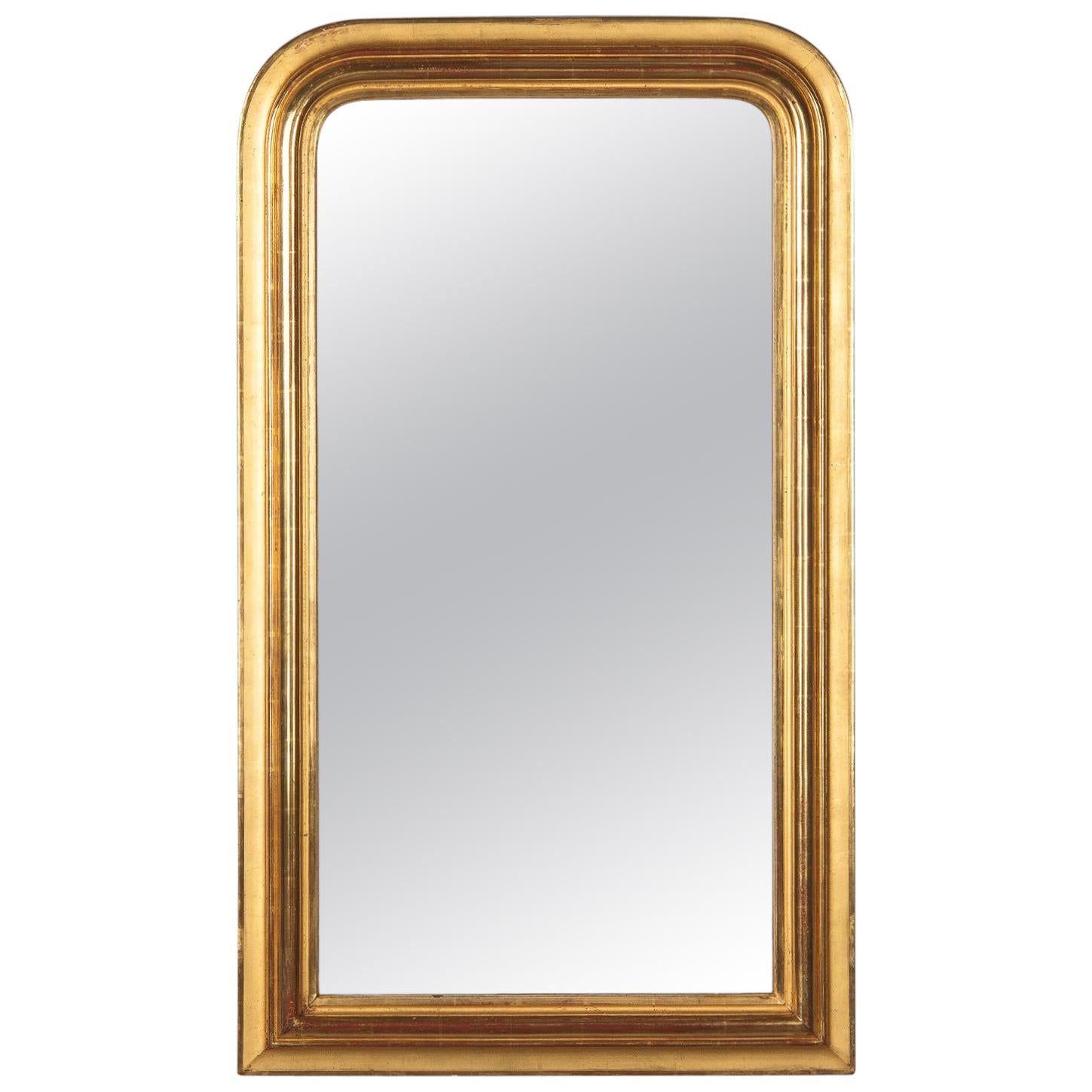 French Louis Philippe Gold Leaf Mirror, Mid-1800s