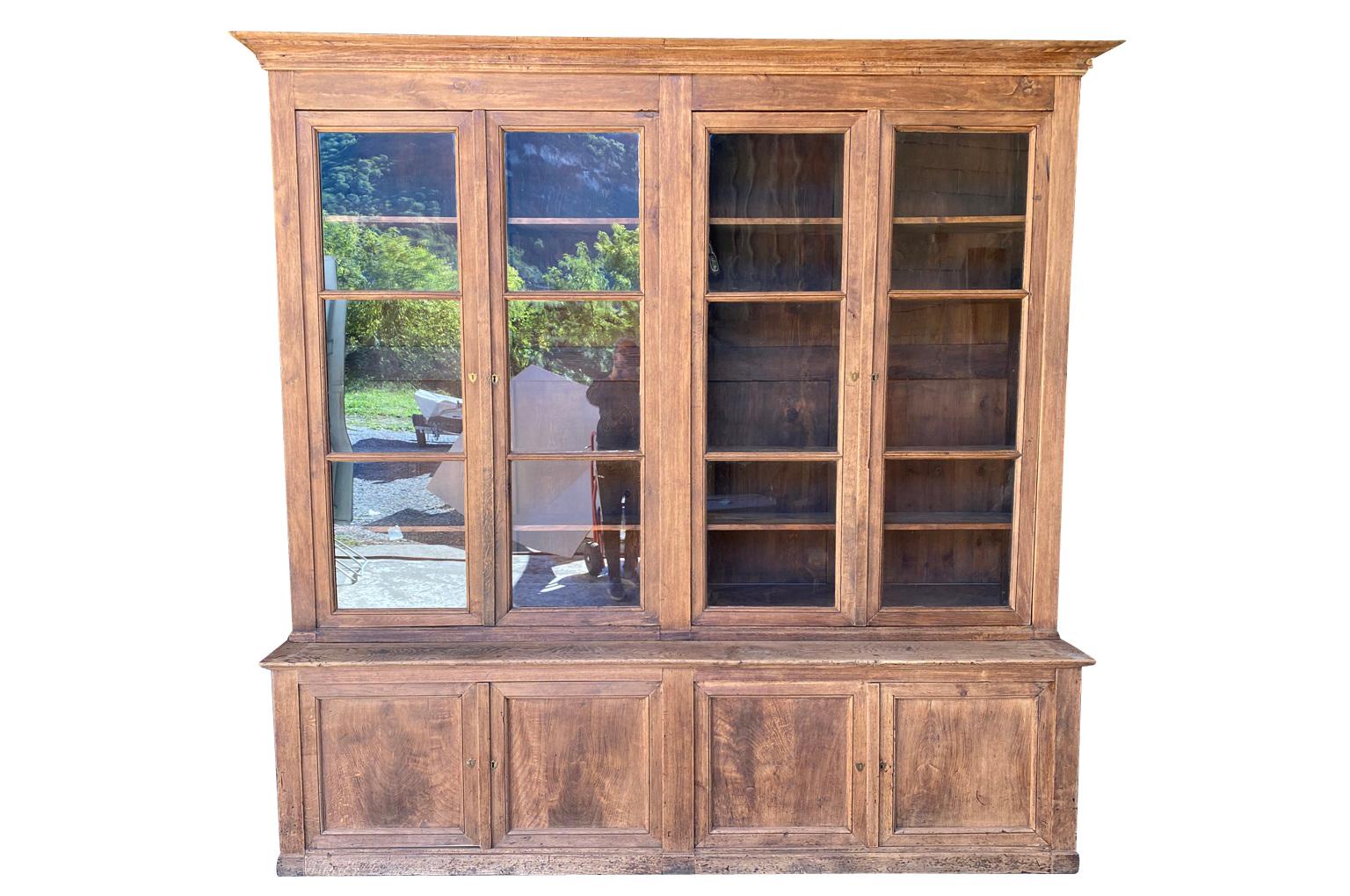 19th Century French Louis Philippe Grand Scale Deux Corps Bibliotheque For Sale