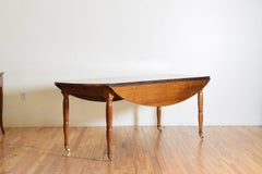 French Louis Philippe Light Walnut Folding Dining Table, circa 1830-1840