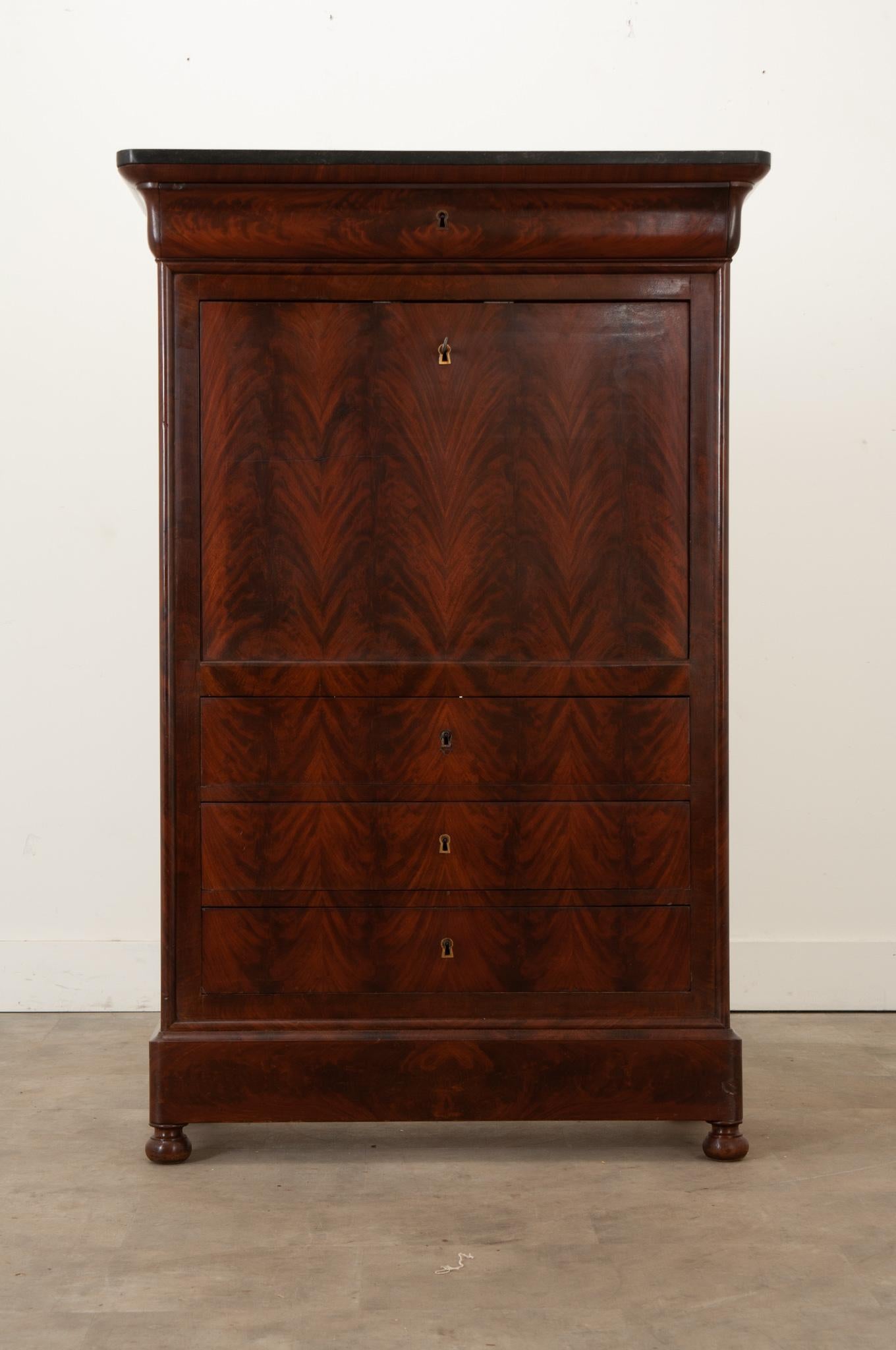 Hand-Carved French Louis Philippe Mahogany Abattant