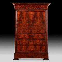 French Louis Philippe Mahogany Secretary, C.1840
