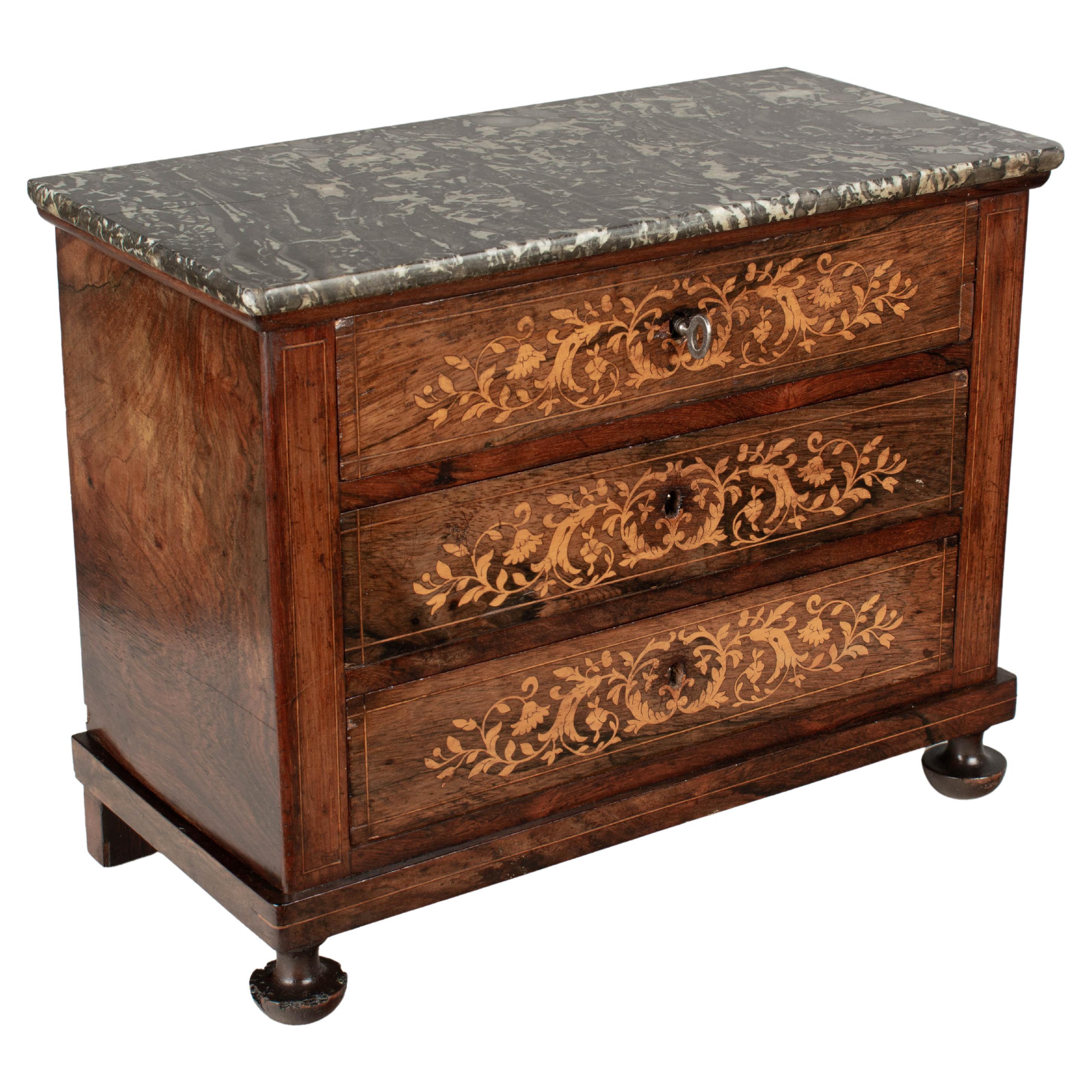 French Louis Philippe Miniature Marquetry Commode