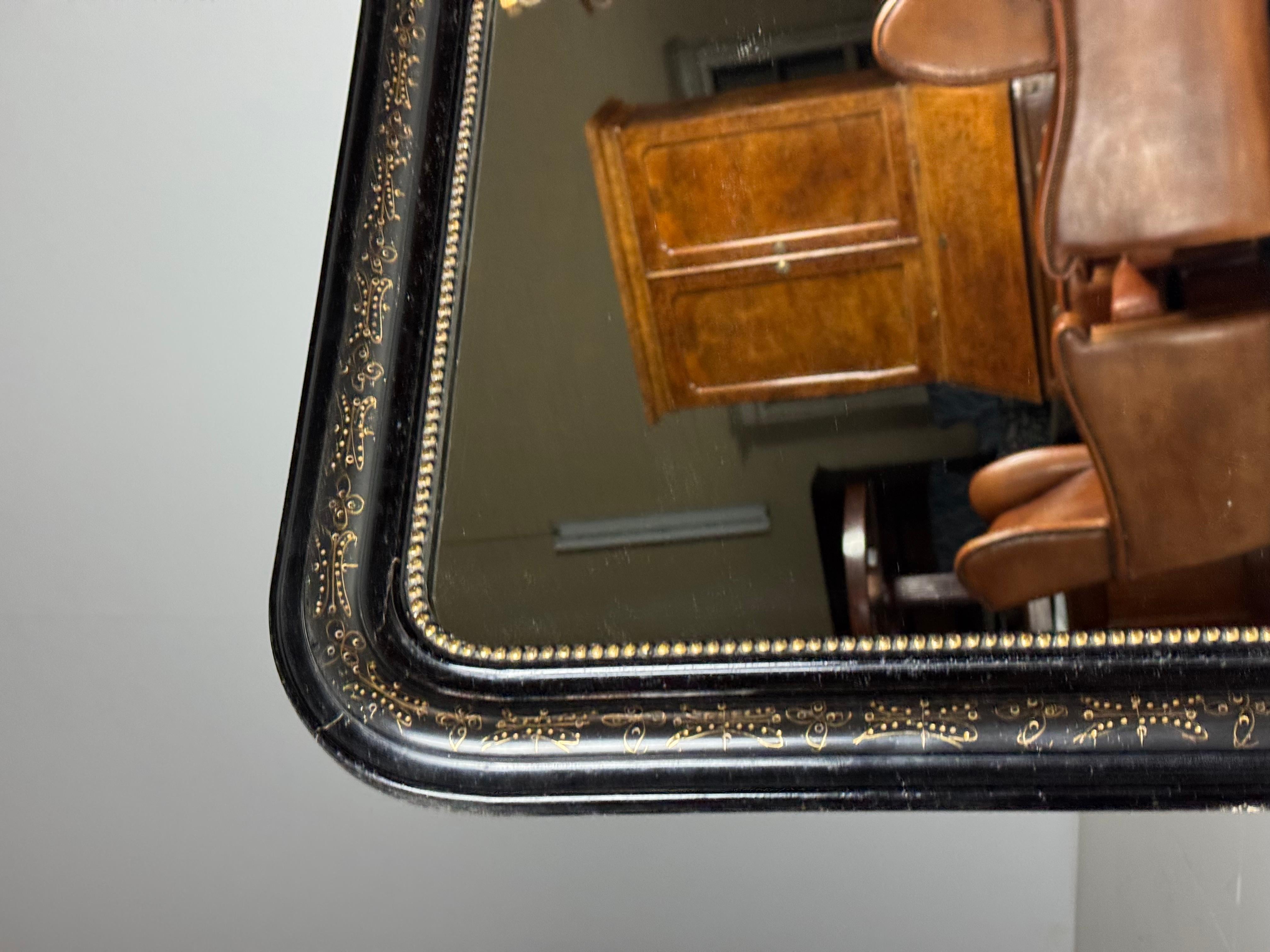 Specchio francese Louis Philippe, nero in vendita 9