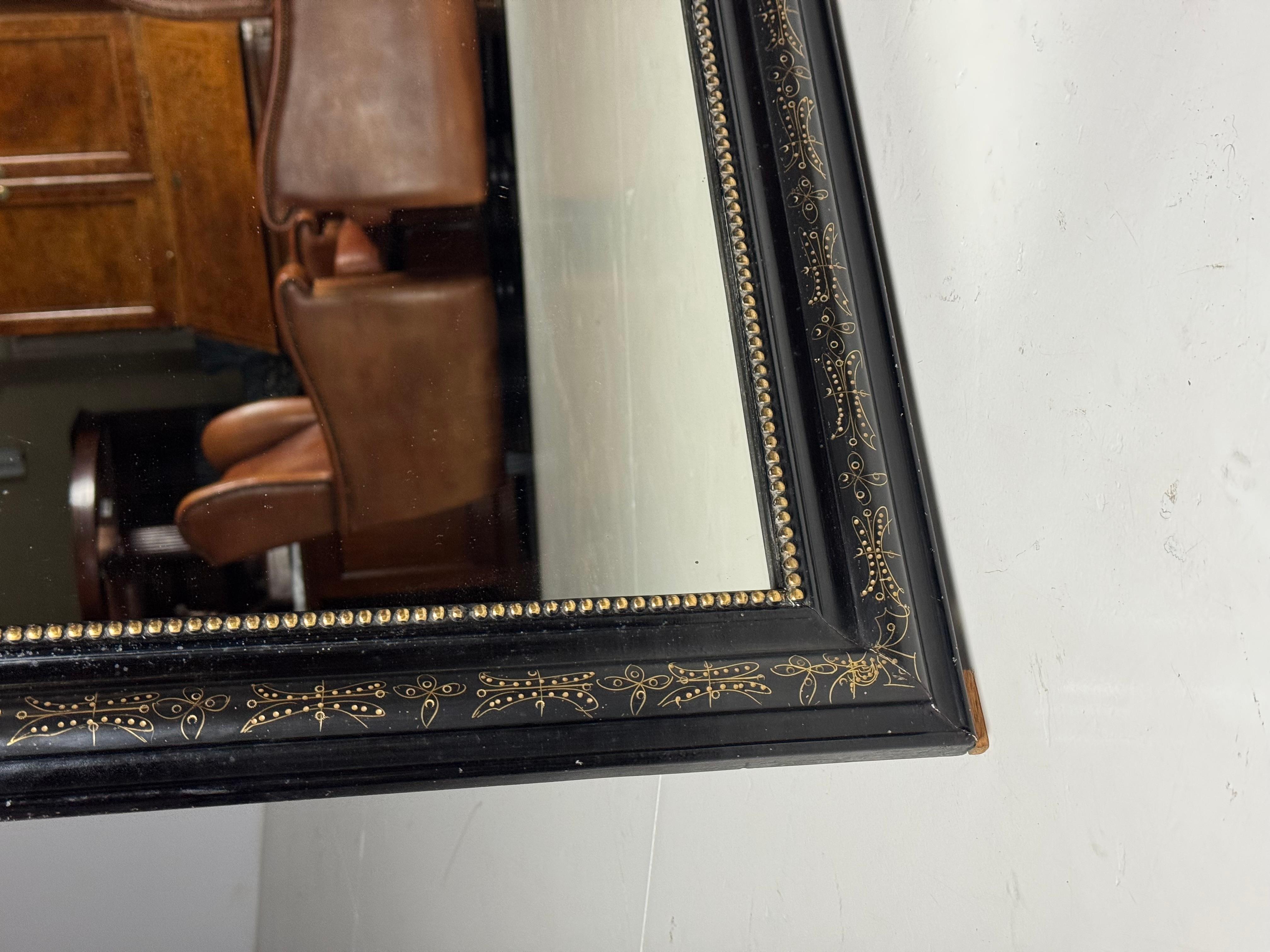 Specchio francese Louis Philippe, nero in vendita 10