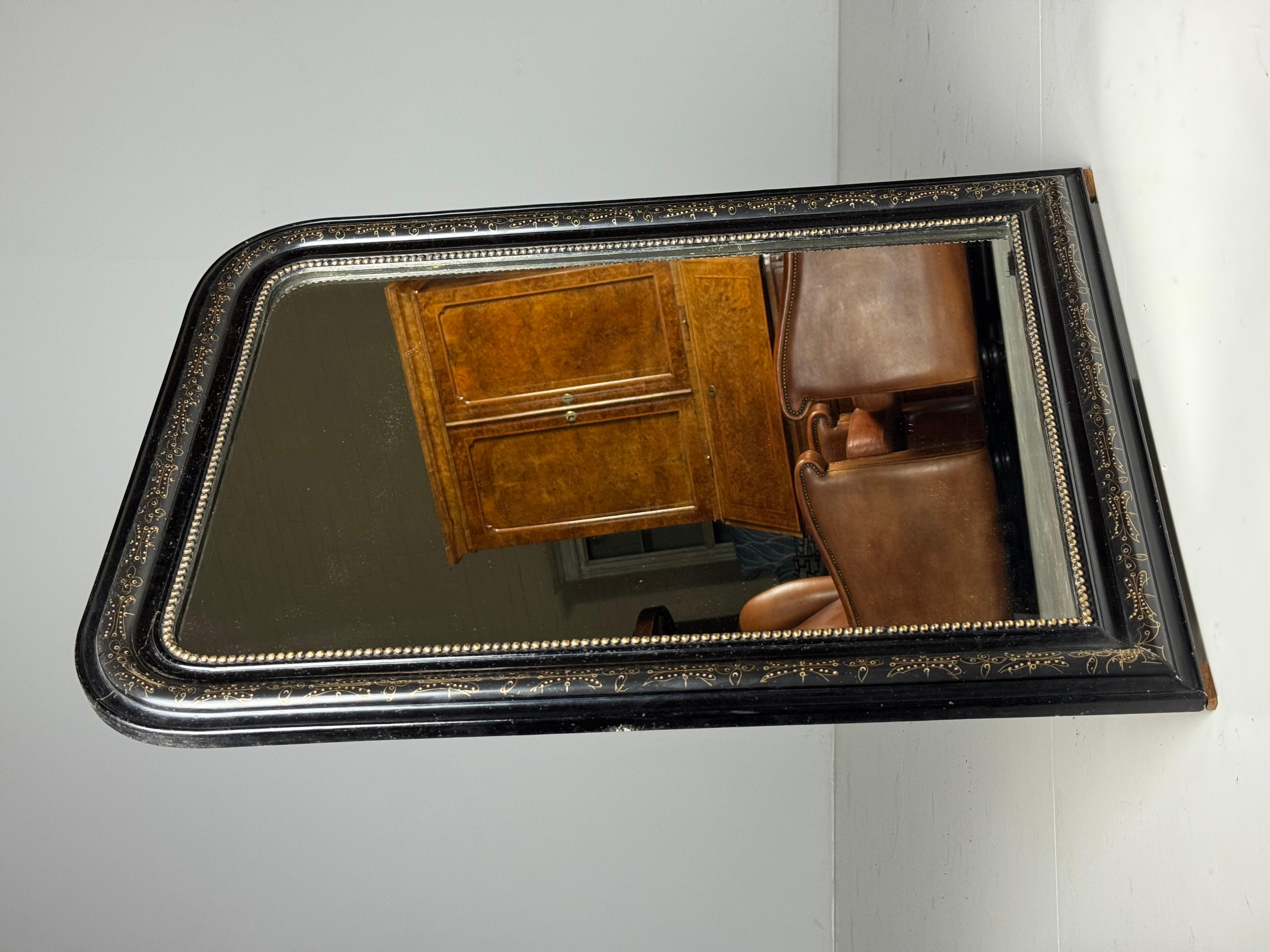 XIX secolo Specchio francese Louis Philippe, nero in vendita